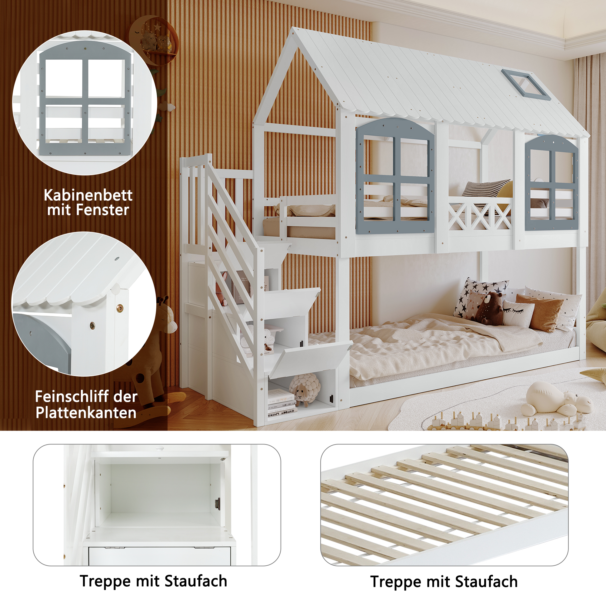 Rangement intégré dans l'escalier