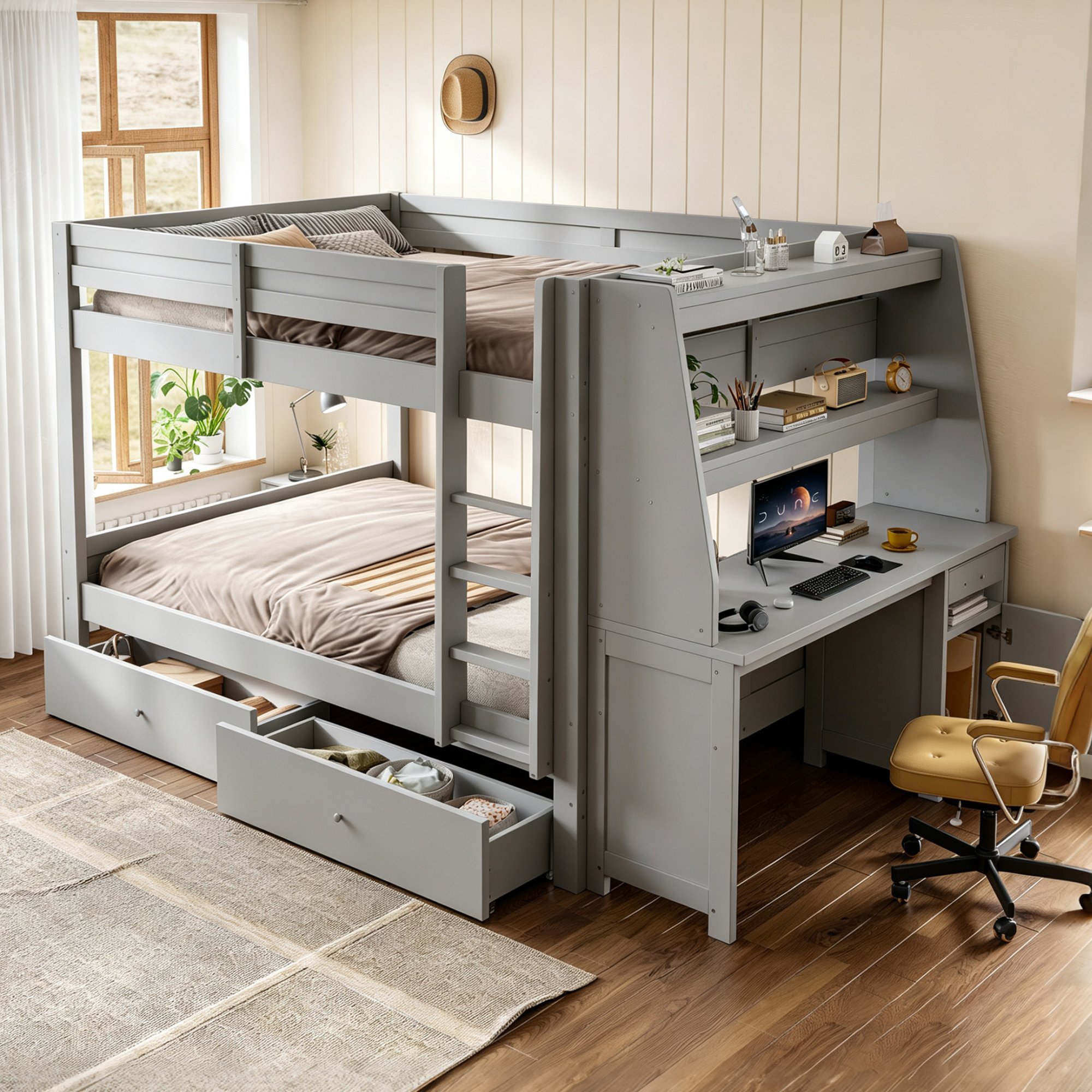 Rangement et bureau intégrés
