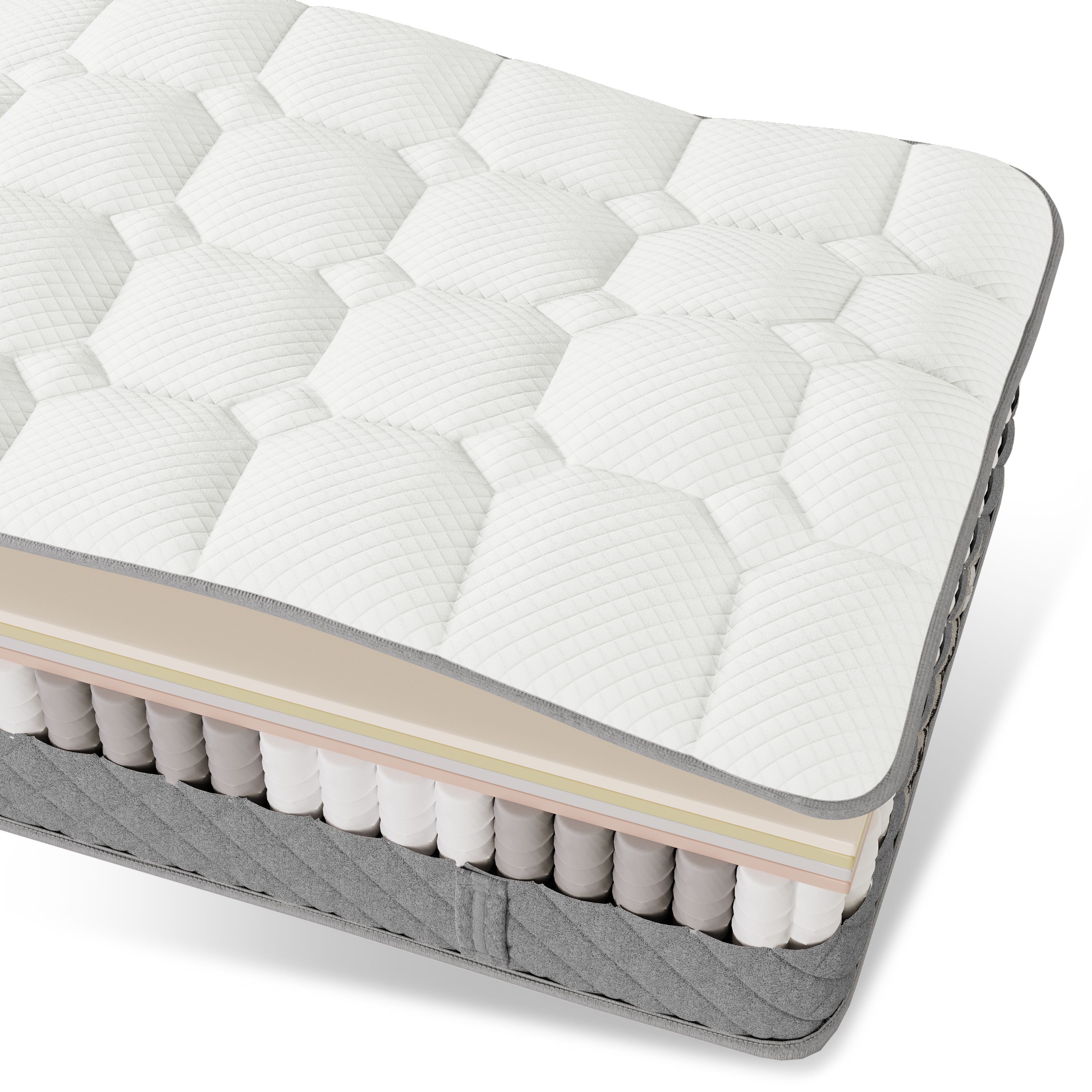 Lit coffre 160x200 gris avec matelas 7 zones, éclairage LED intelligent et stockage sous le couchage