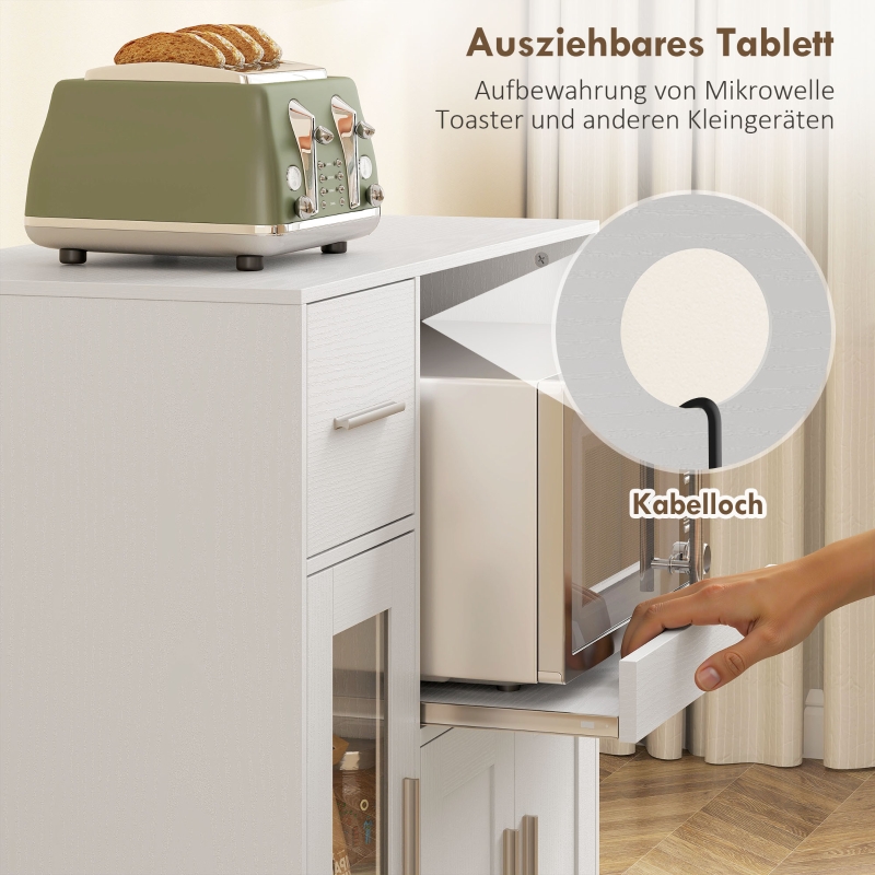 Tablette coulissante et passe-câble intégré