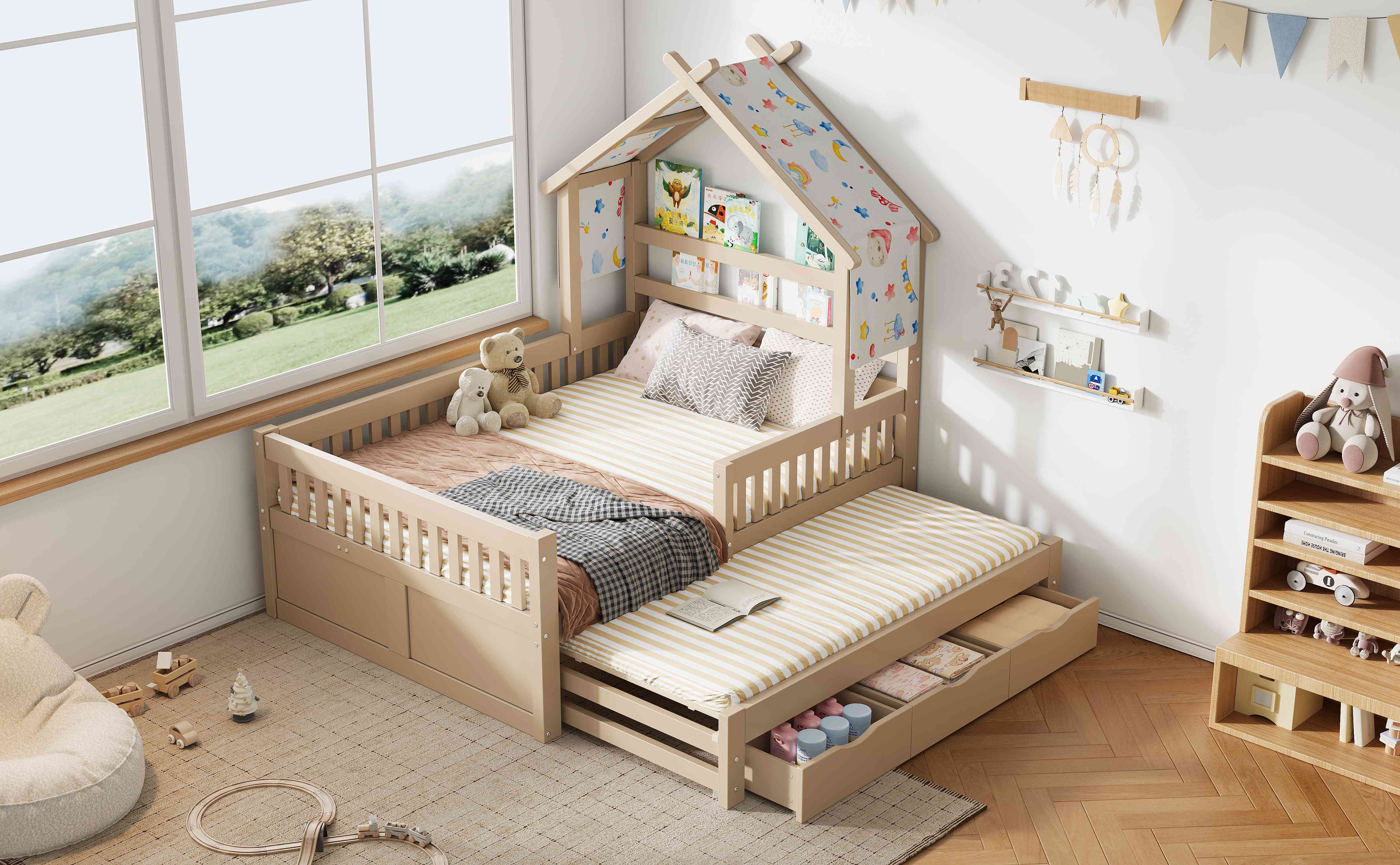 Rangement et lit d'appoint intégrés