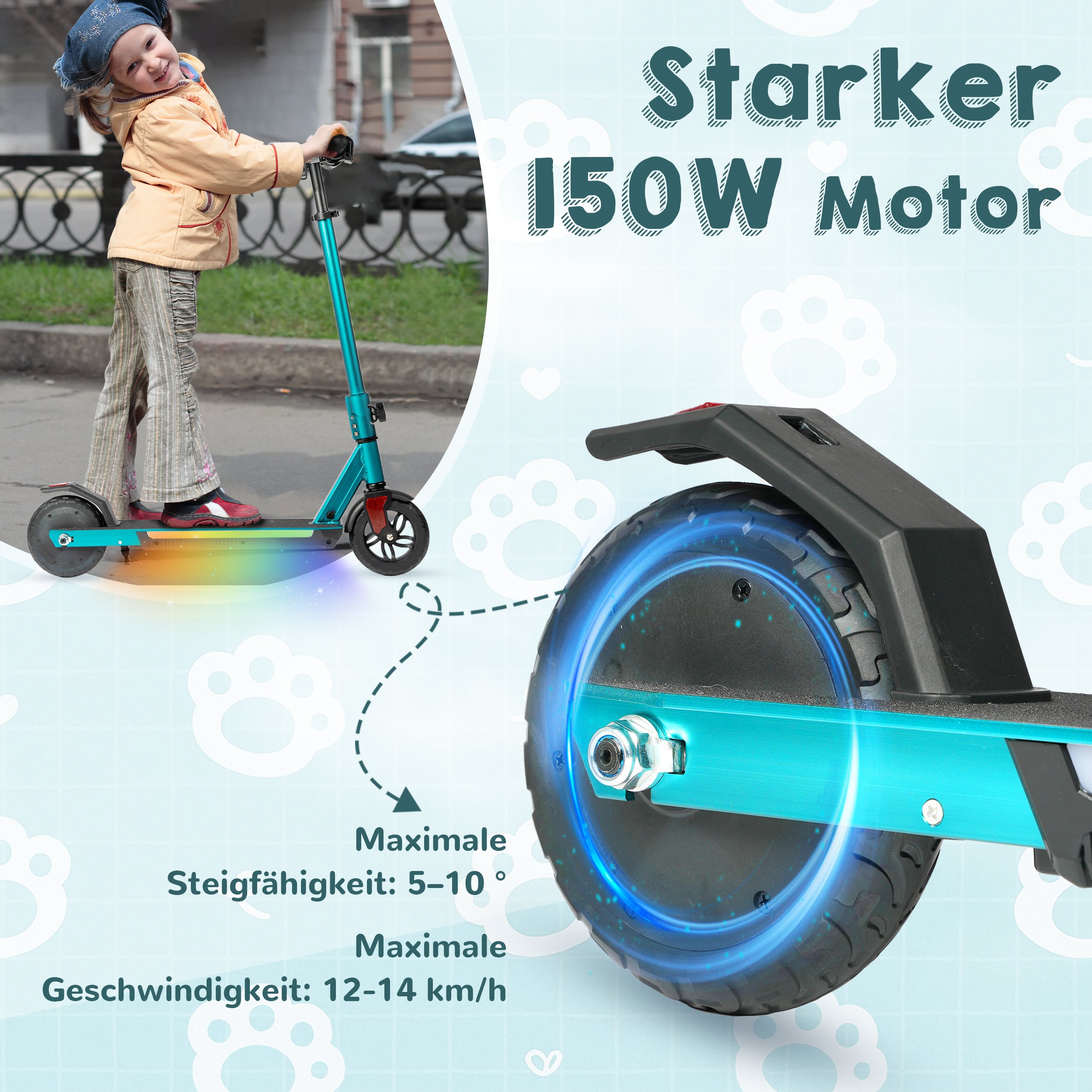 Trottinette enfant en aluminium, pliable, légère 6,9 kg, guidon réglable, roues 6,5 pouces, pour enfants dès 10 ans