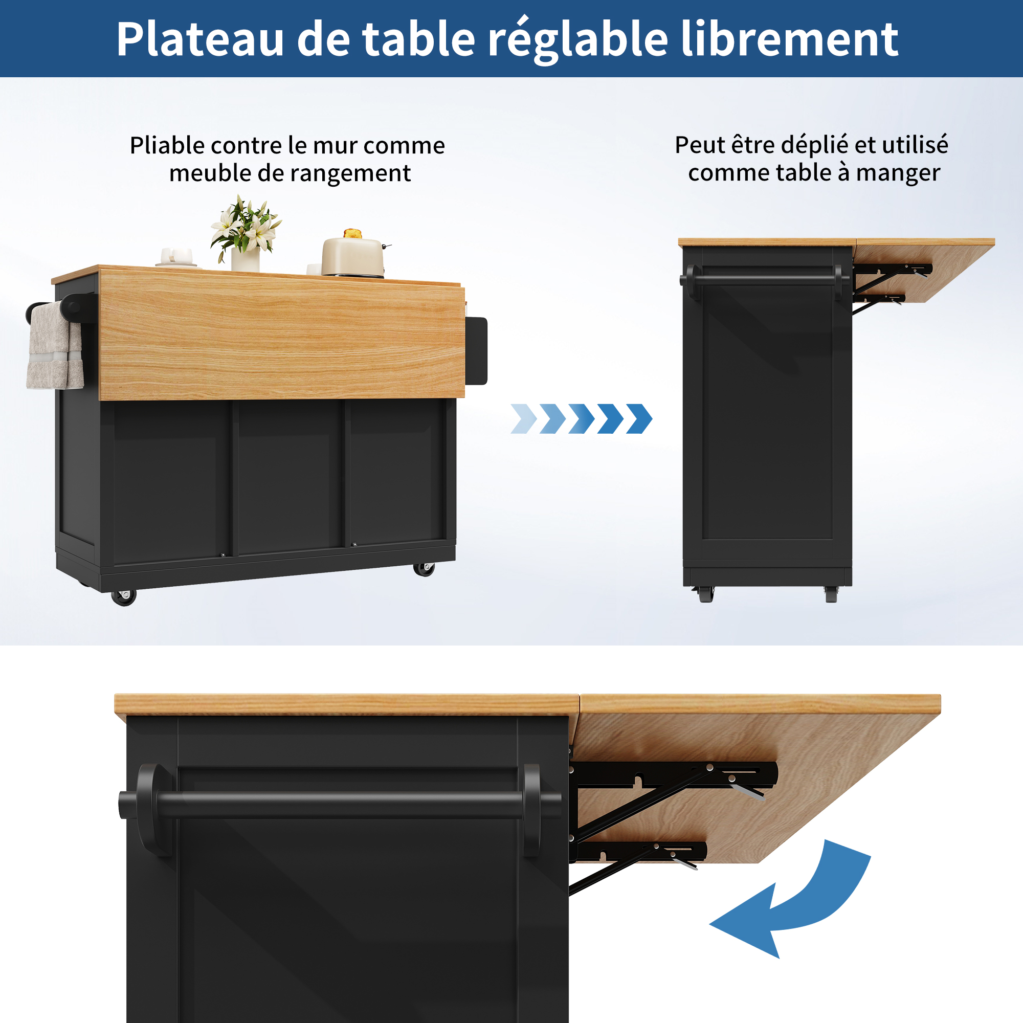 Un plan de travail pliable et modulable