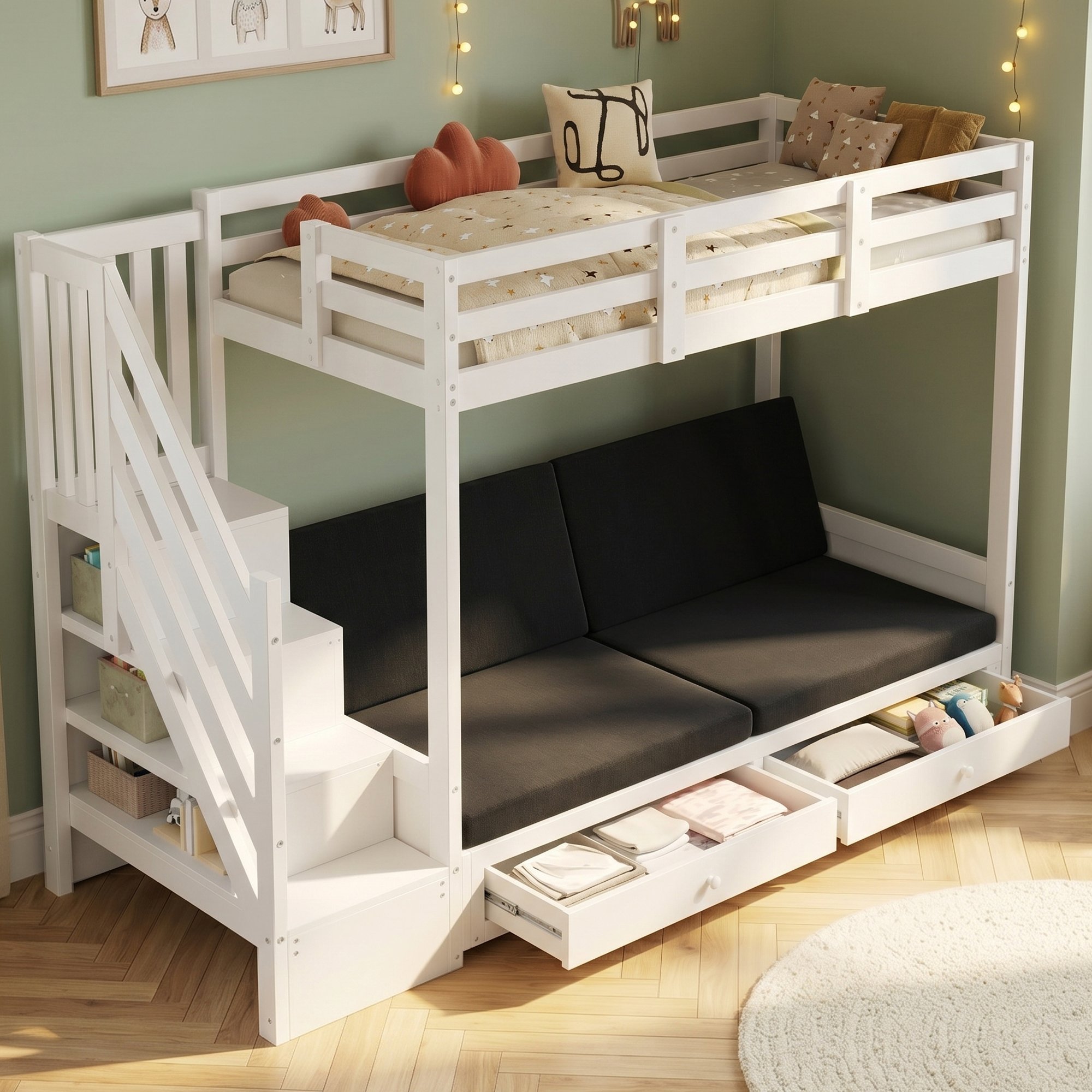 Un lit qui se transforme en canapé confortable