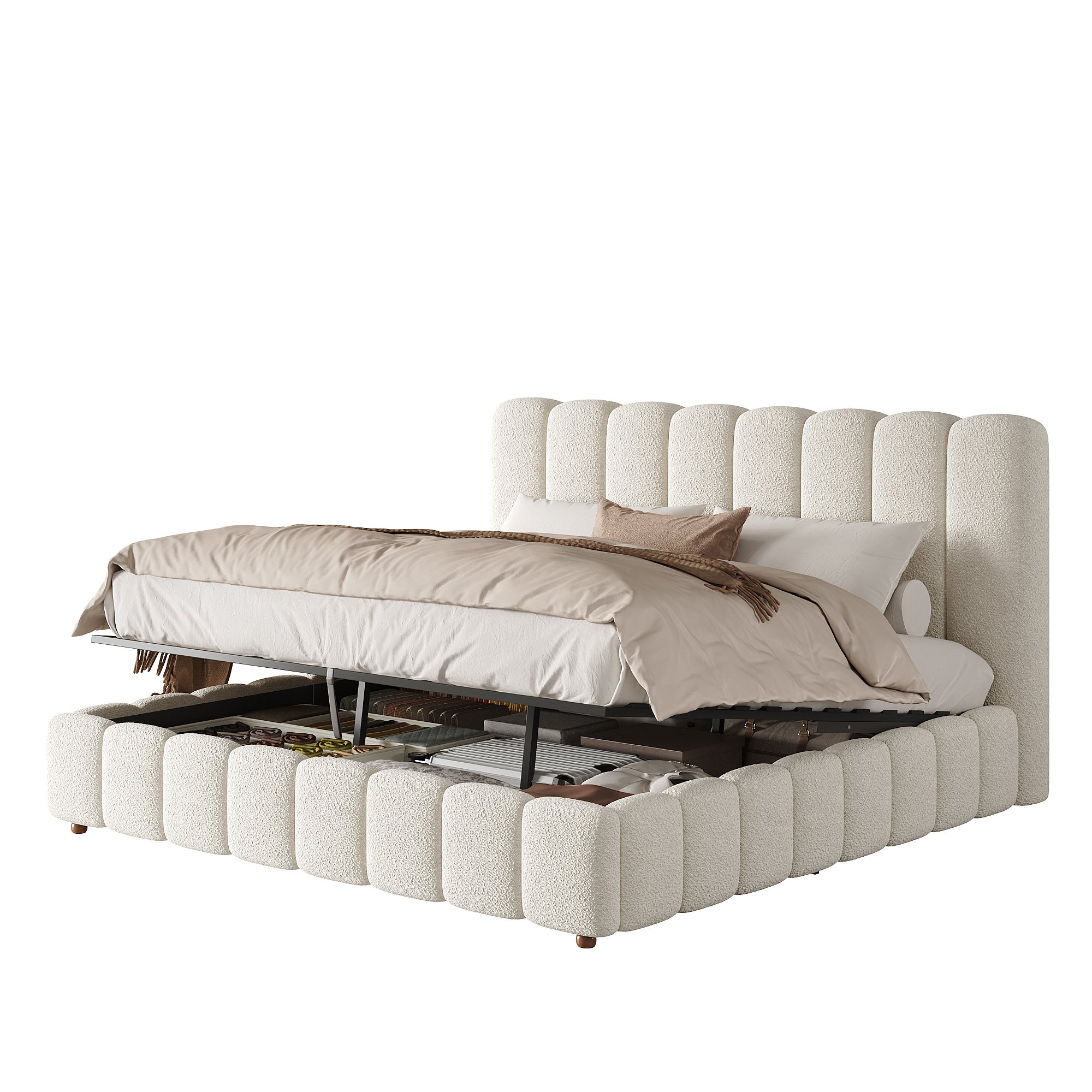 Lit coffre double 180x200 dimensions totales 219,5 x 195 x 102,5 cm idéal pour les grandes chambres contemporaines