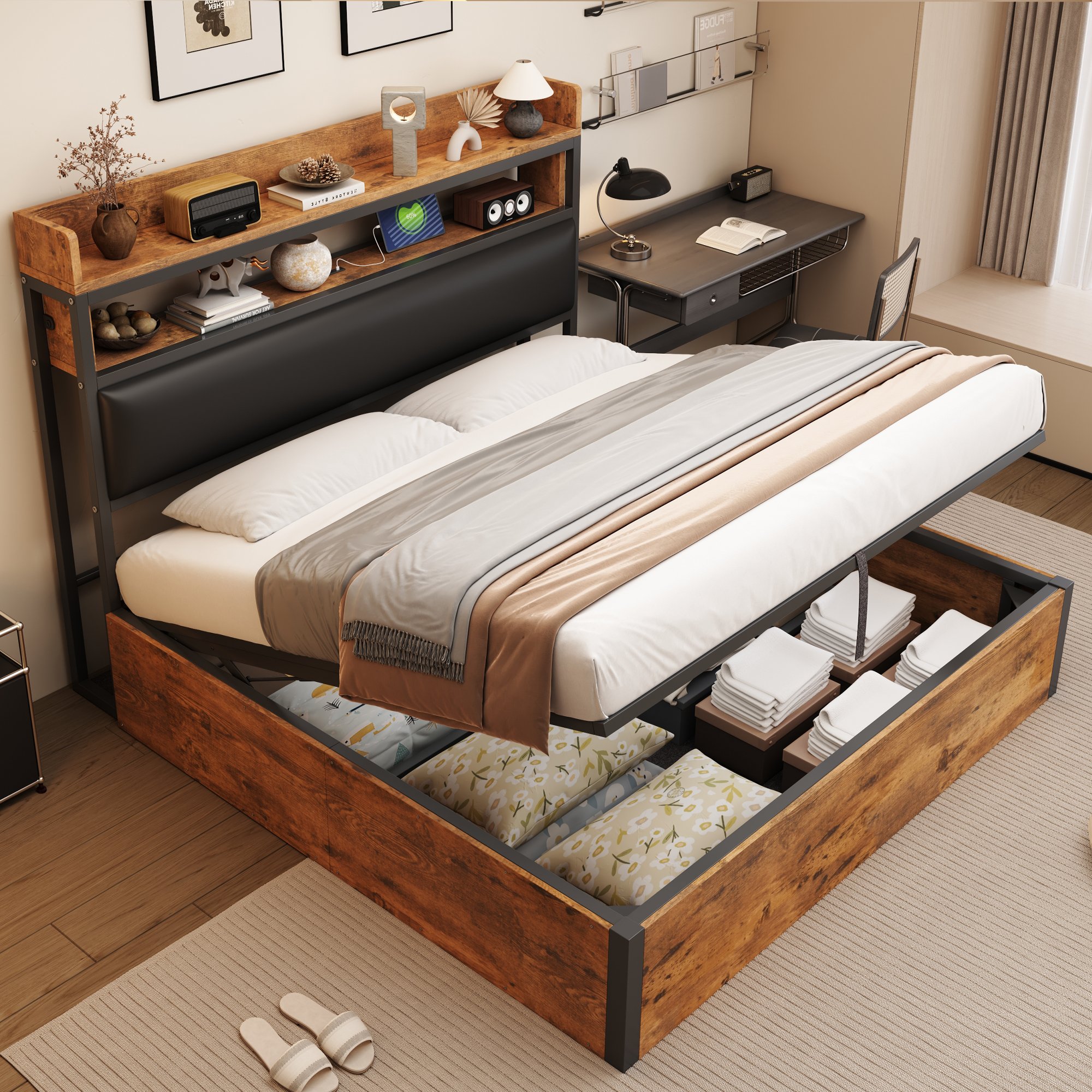 Design vintage en bois et métal