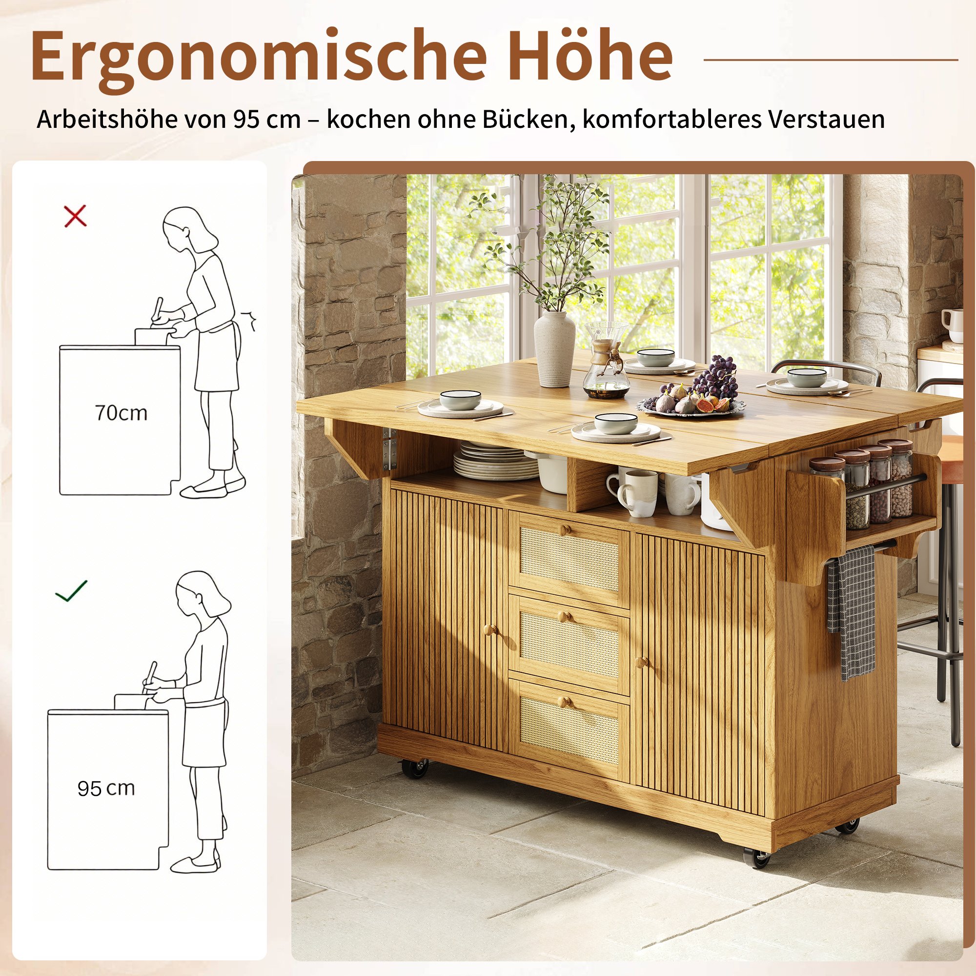Hauteur ergonomique pour cuisiner sans effort