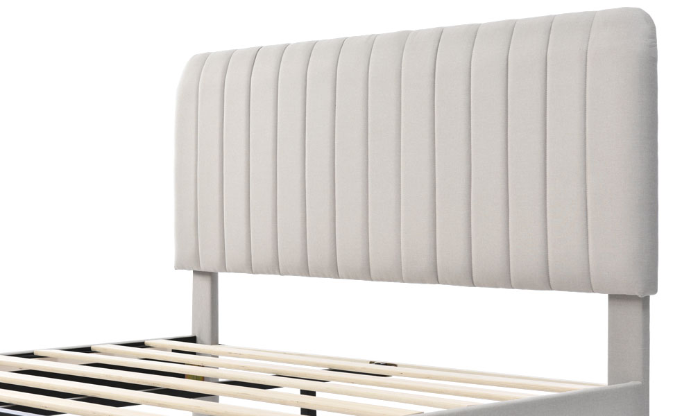 Lit 160x200 avec sommier à lattes supporte 220kg matelas épaisseur 16-22cm dimensions 209x165cm