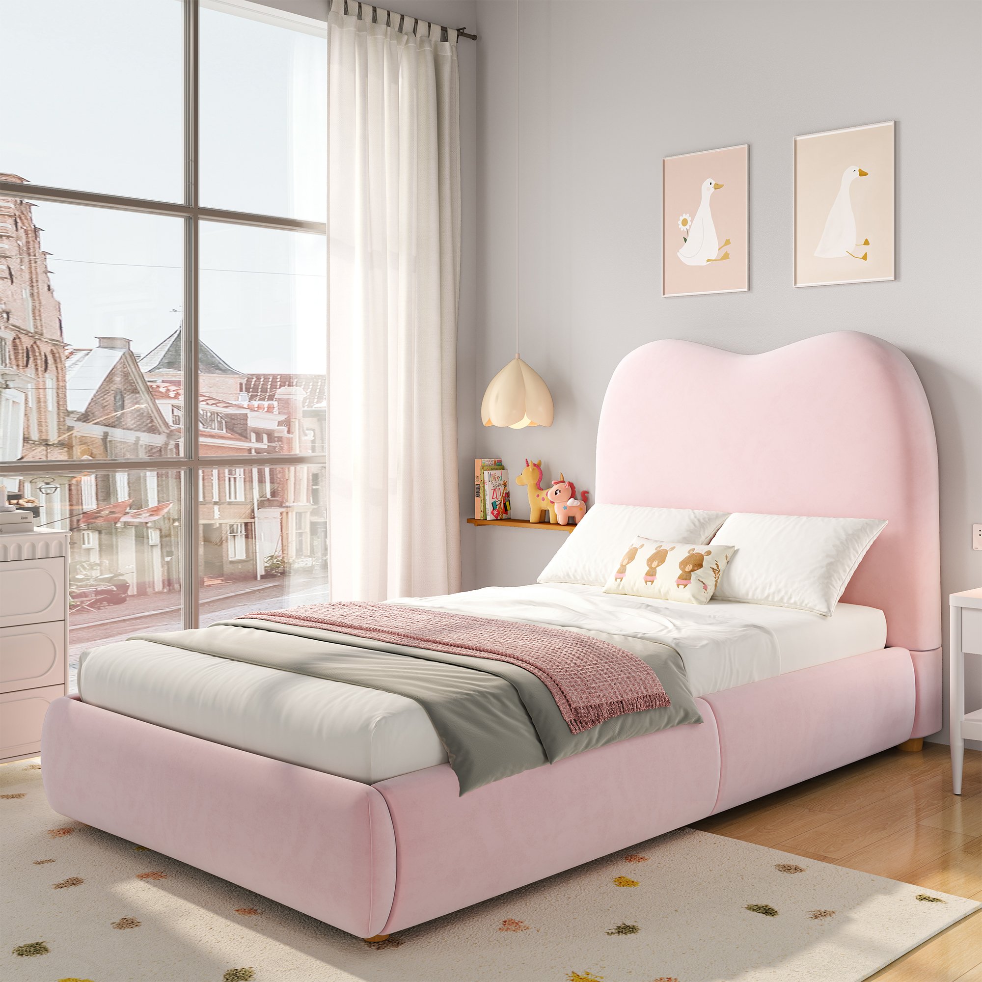 Lit coffre simple 90x200 cm pour chambre d'enfant avec structure stable, charge max 150 kg et livraison en 2 colis