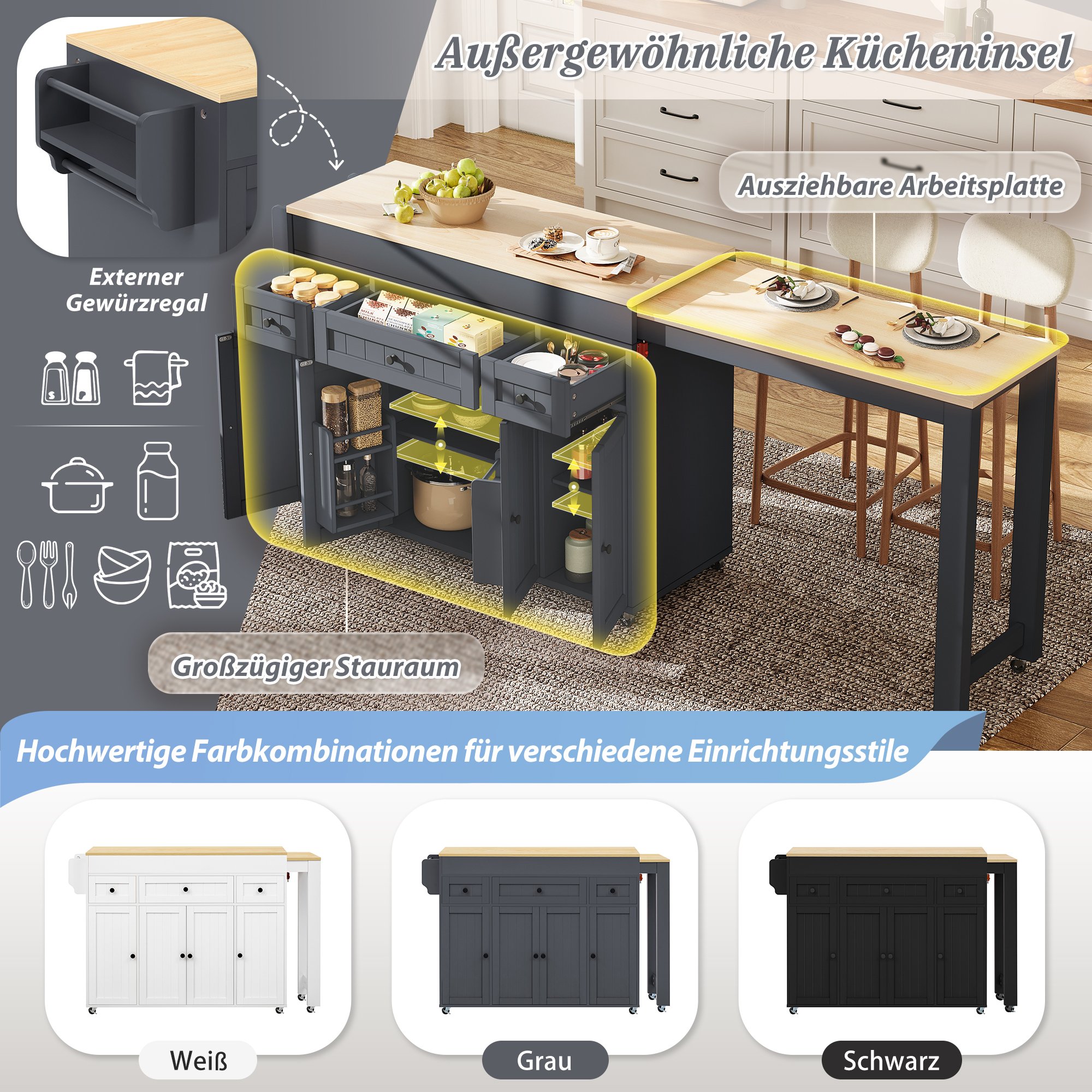 Plan de travail extensible