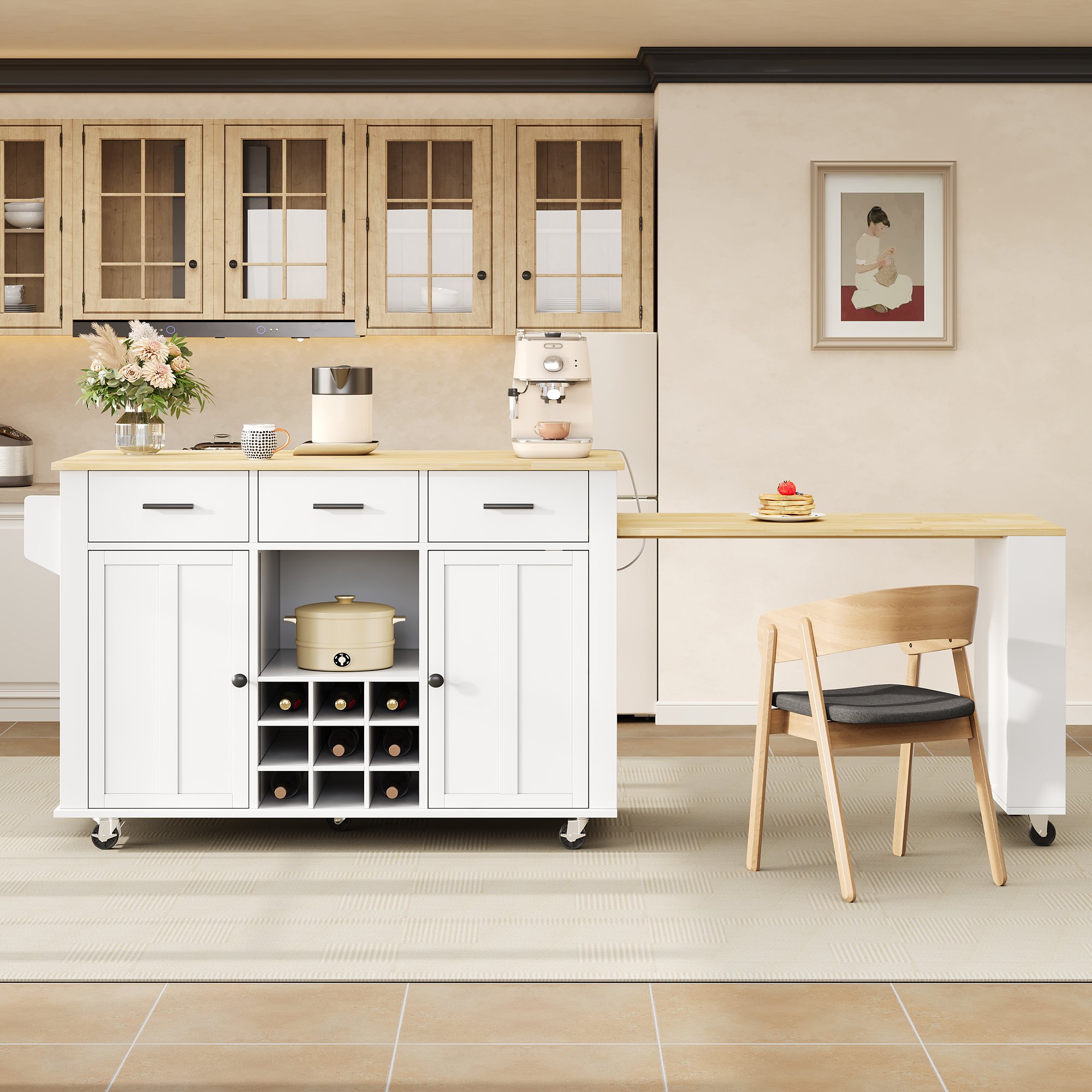 Plan de travail extensible pour plus d'espace