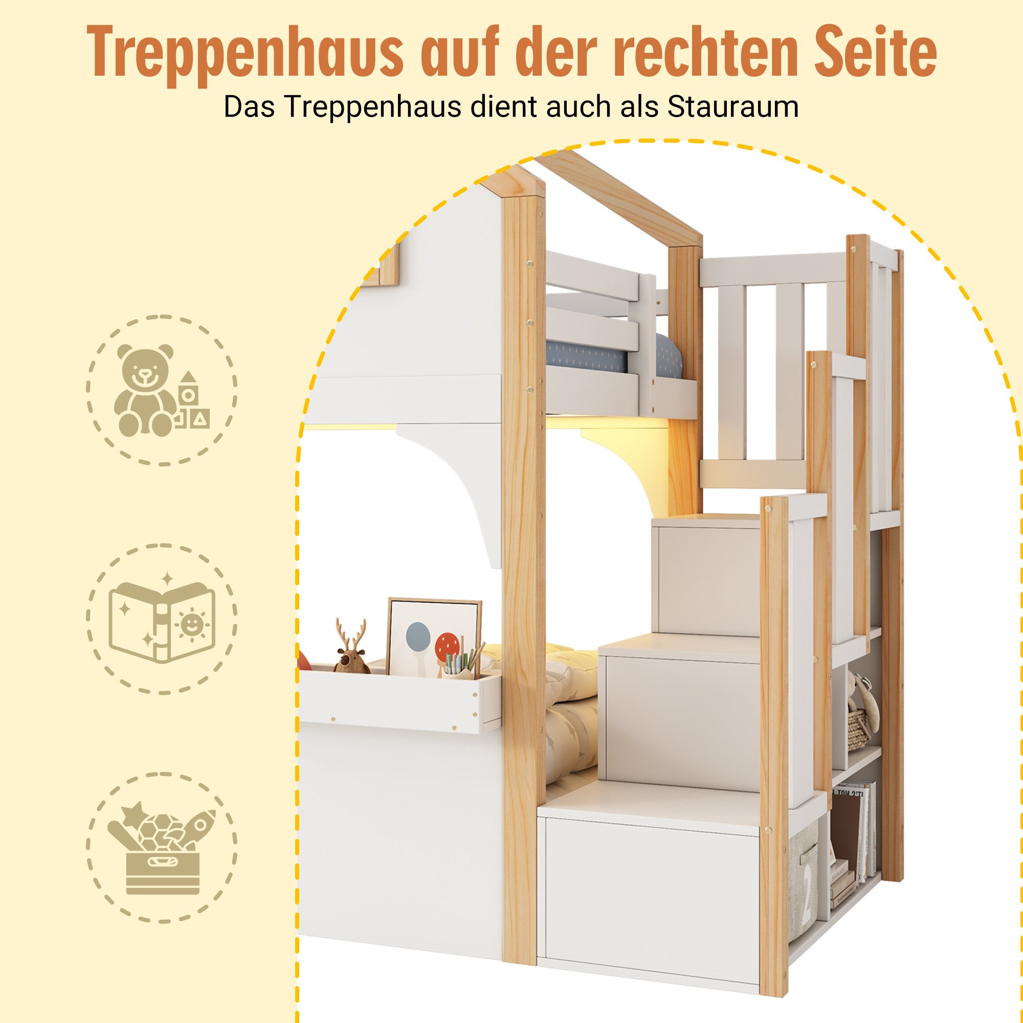 Rangement intégré dans l'escalier
