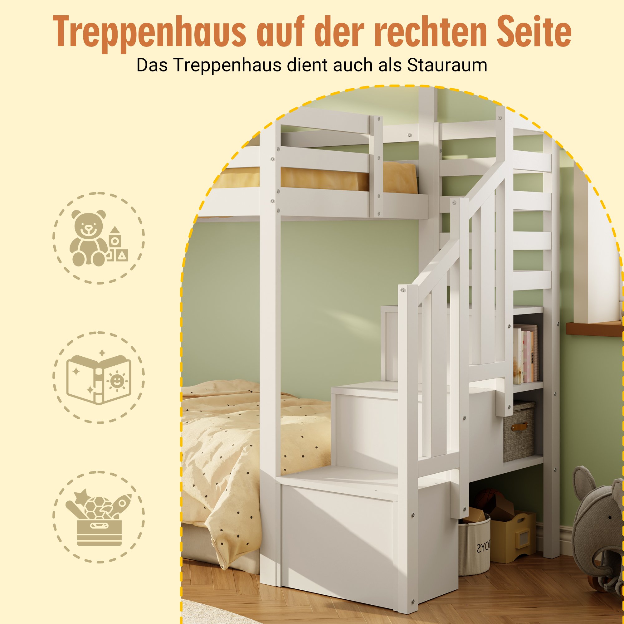 Rangement intégré dans l'escalier