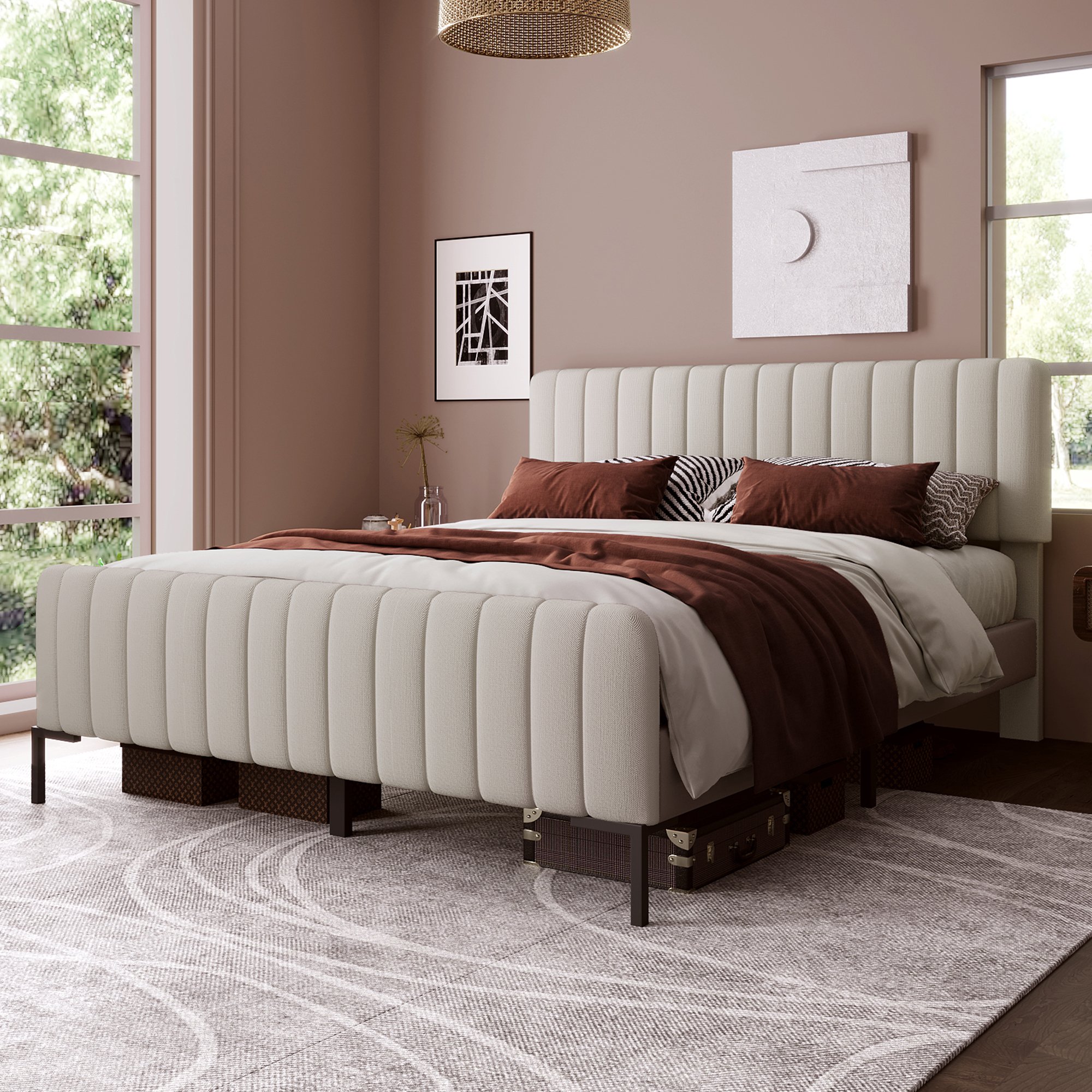 Lit 160x200 avec sommier à lattes supporte 220kg matelas épaisseur 16-22cm dimensions 209x165cm