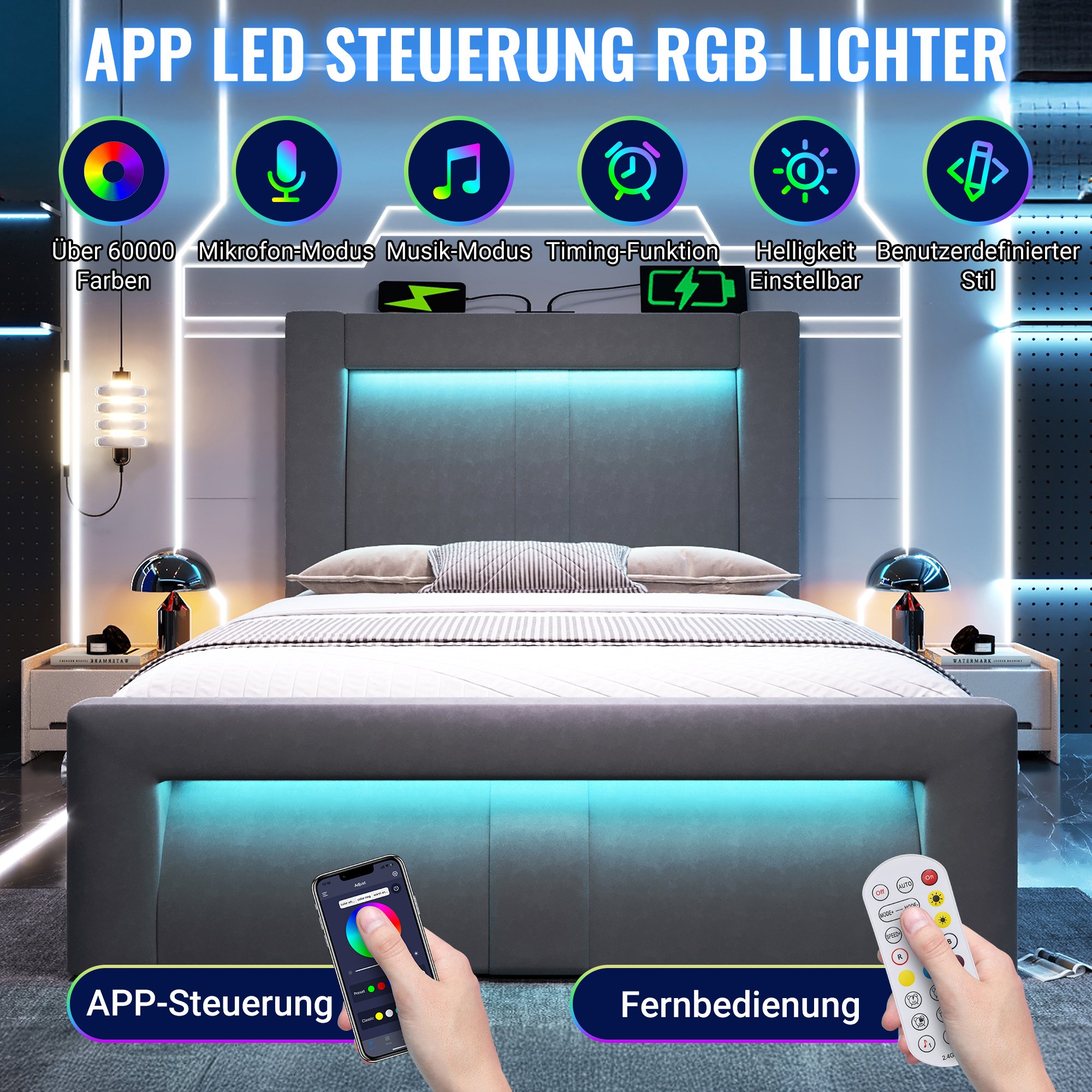 lit coffre 90x200 pour chambre adulte avec matelas 7 zones, rangement sous le couchage et design contemporain