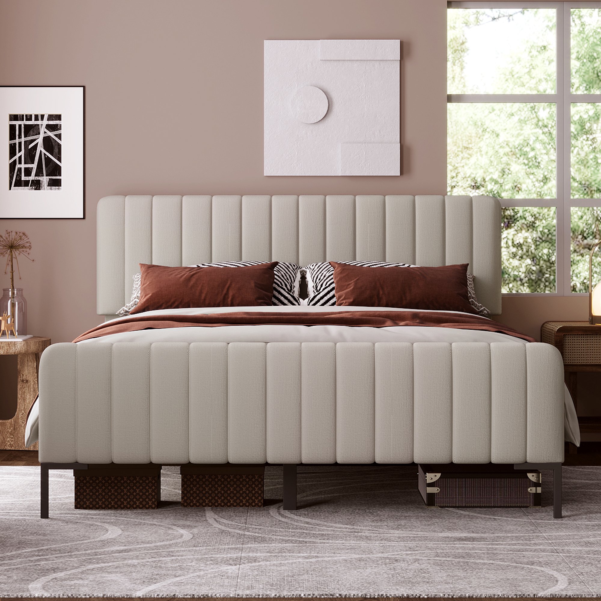 Lit double 140x200 dimensions totales 209x145x107 cm poids 32 kg montage facile sans matelas