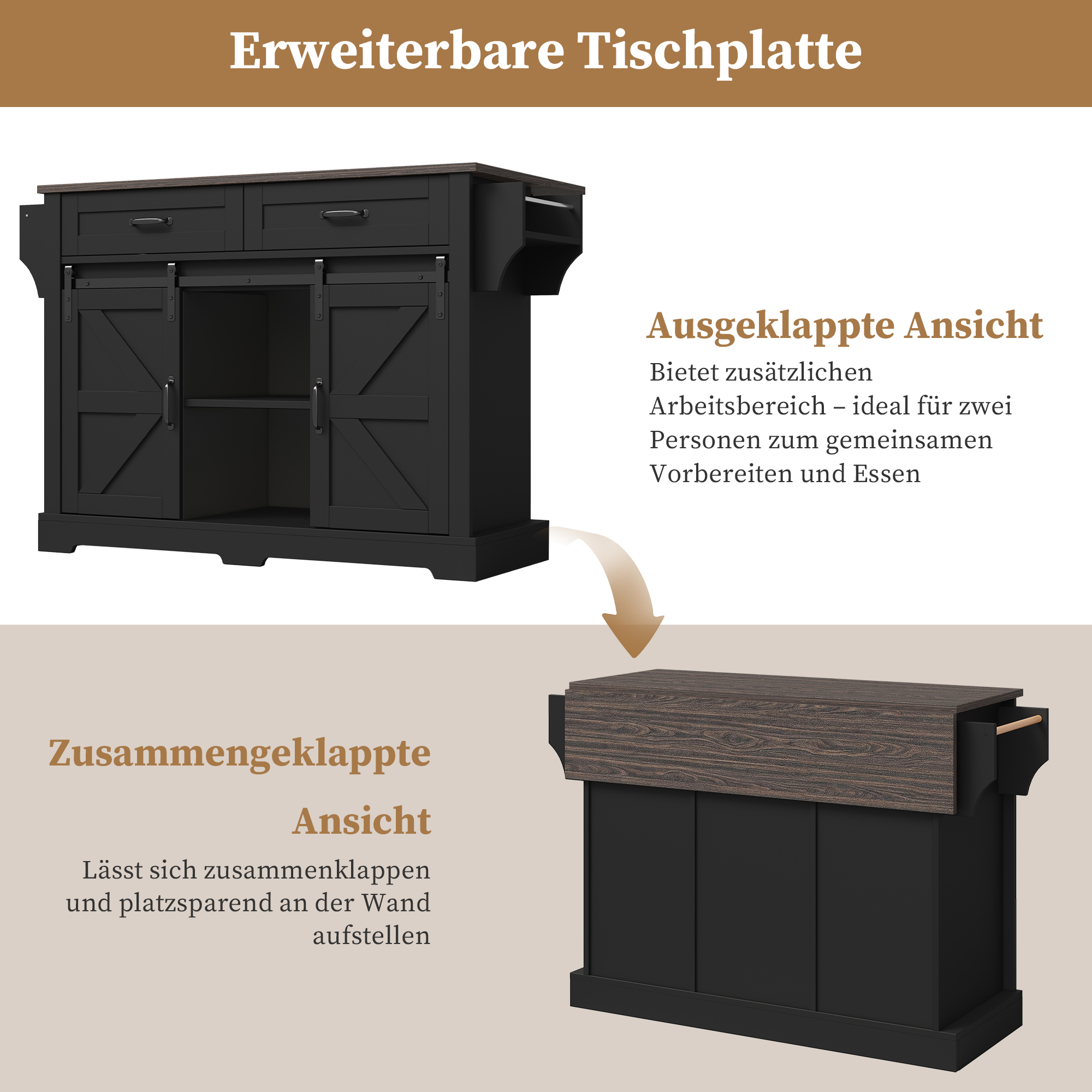 Plan de travail rabattable