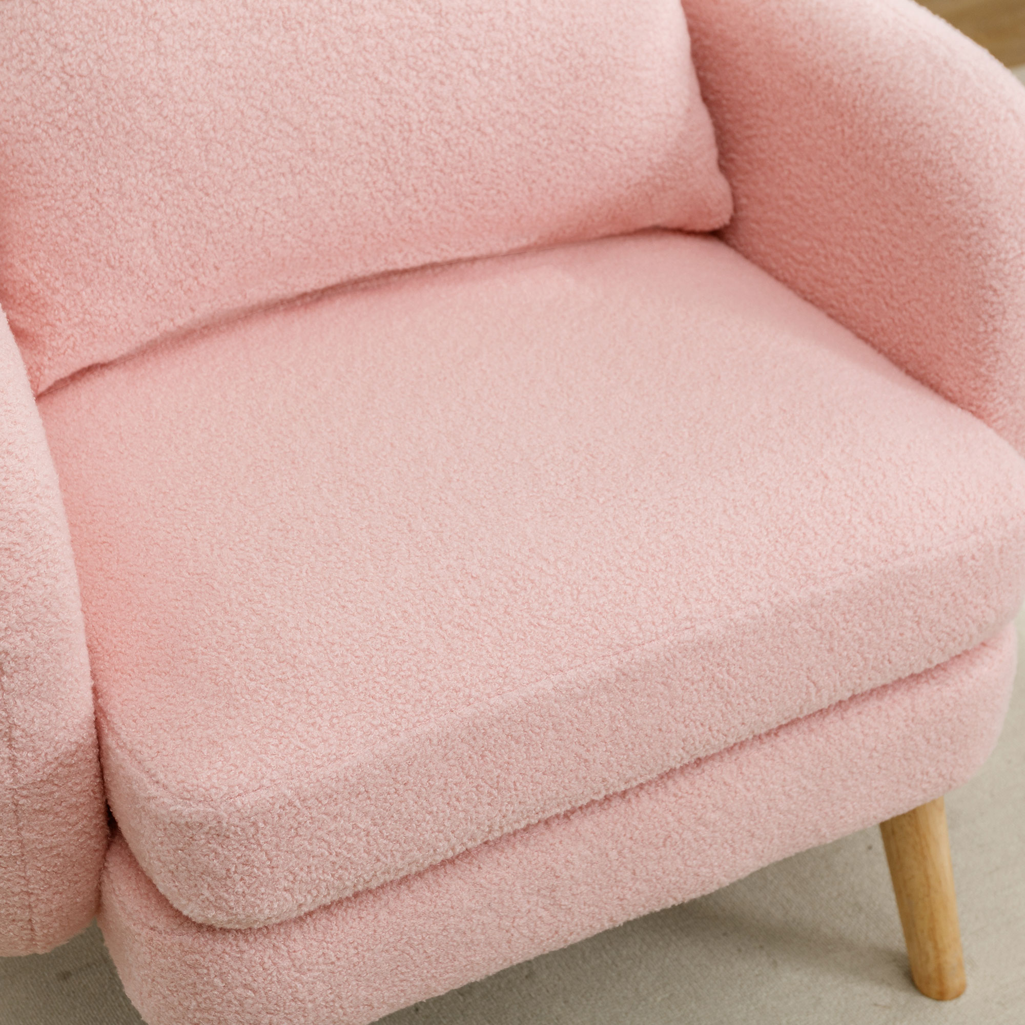 Fauteuil Salon Confortable avec Grand Coussin de Dos, Assise Épaisse 14cm pour Détente et Soutien Lombaire
