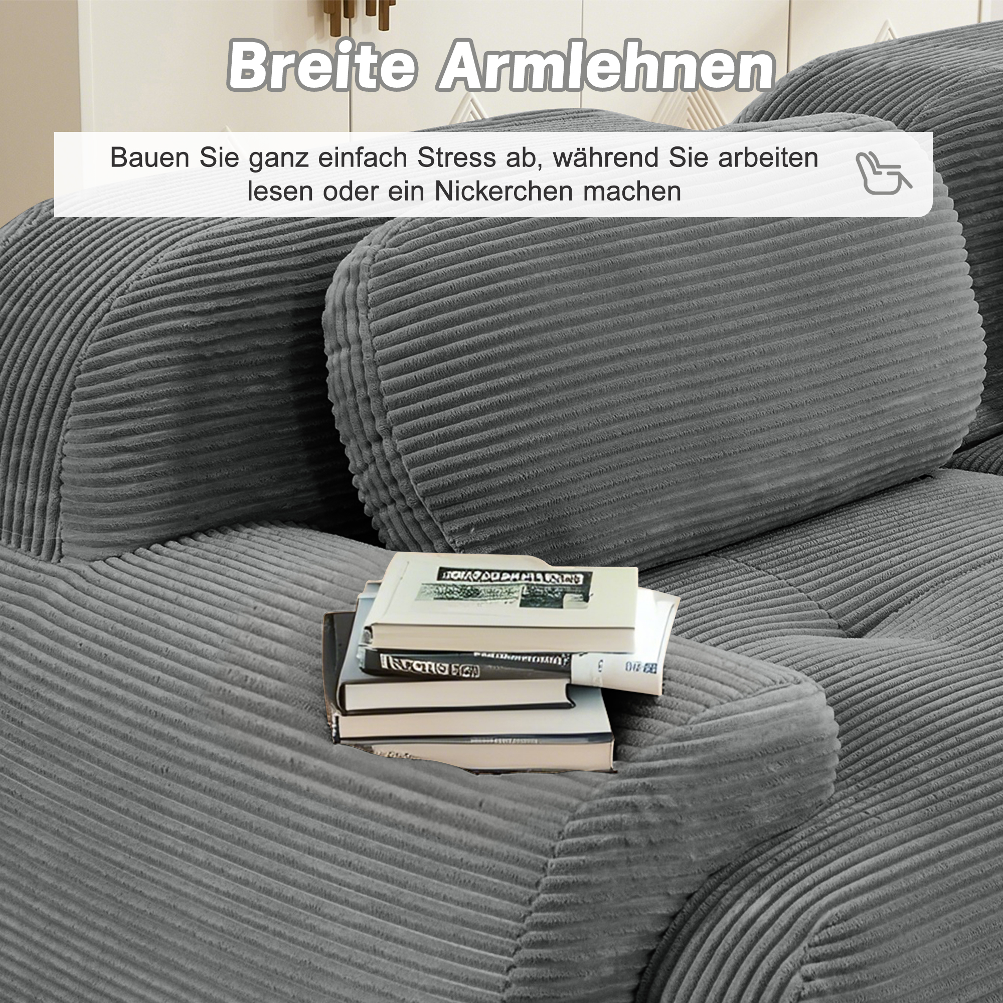 Accoudoirs larges et méridienne
