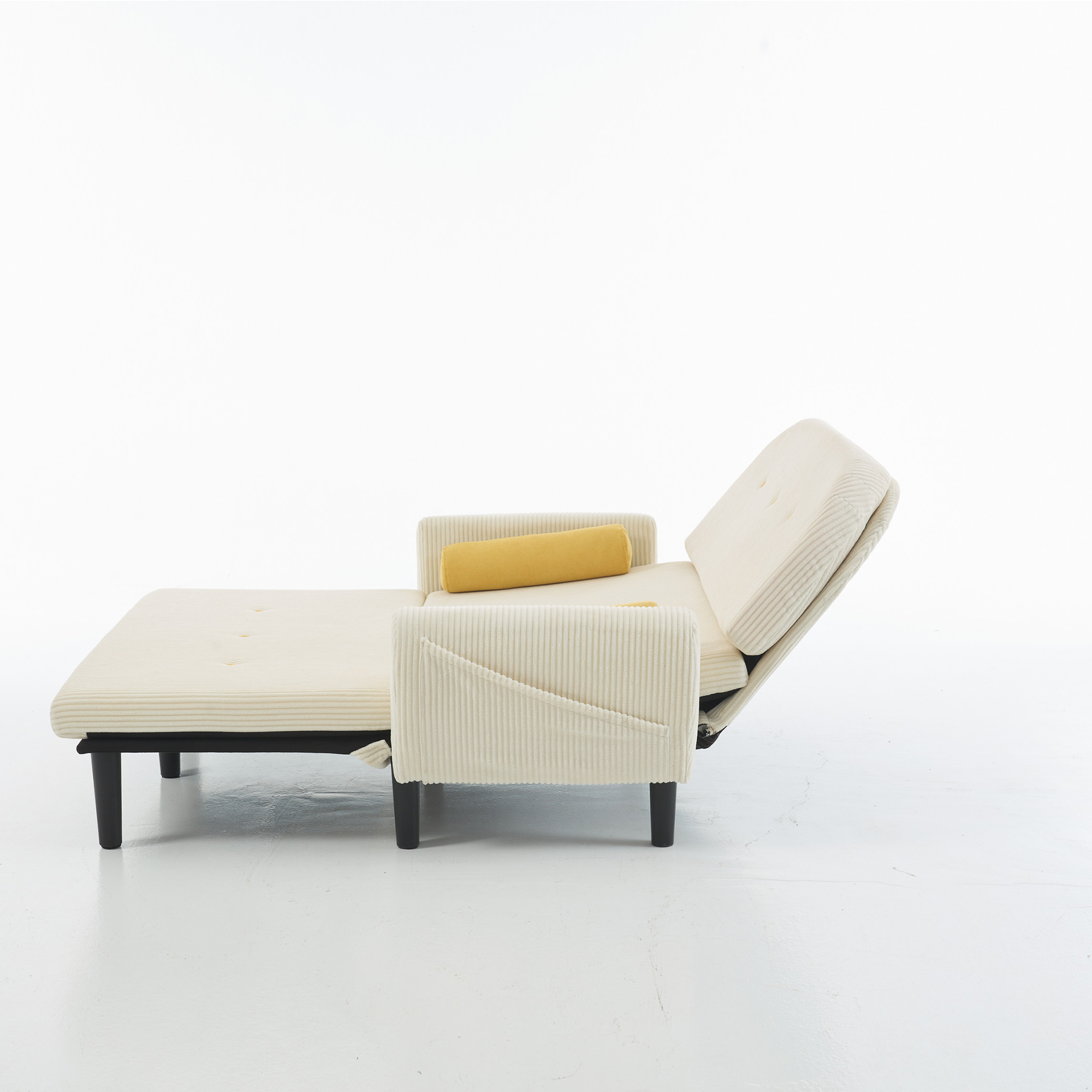 Canapé lit convertible avec dossier réglable et rangement intégré, Fauteuil relax ergonomique 2 places pour détente