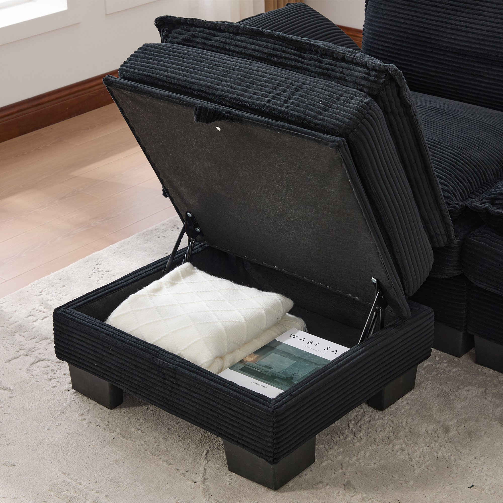 Pouf avec rangement intégré
