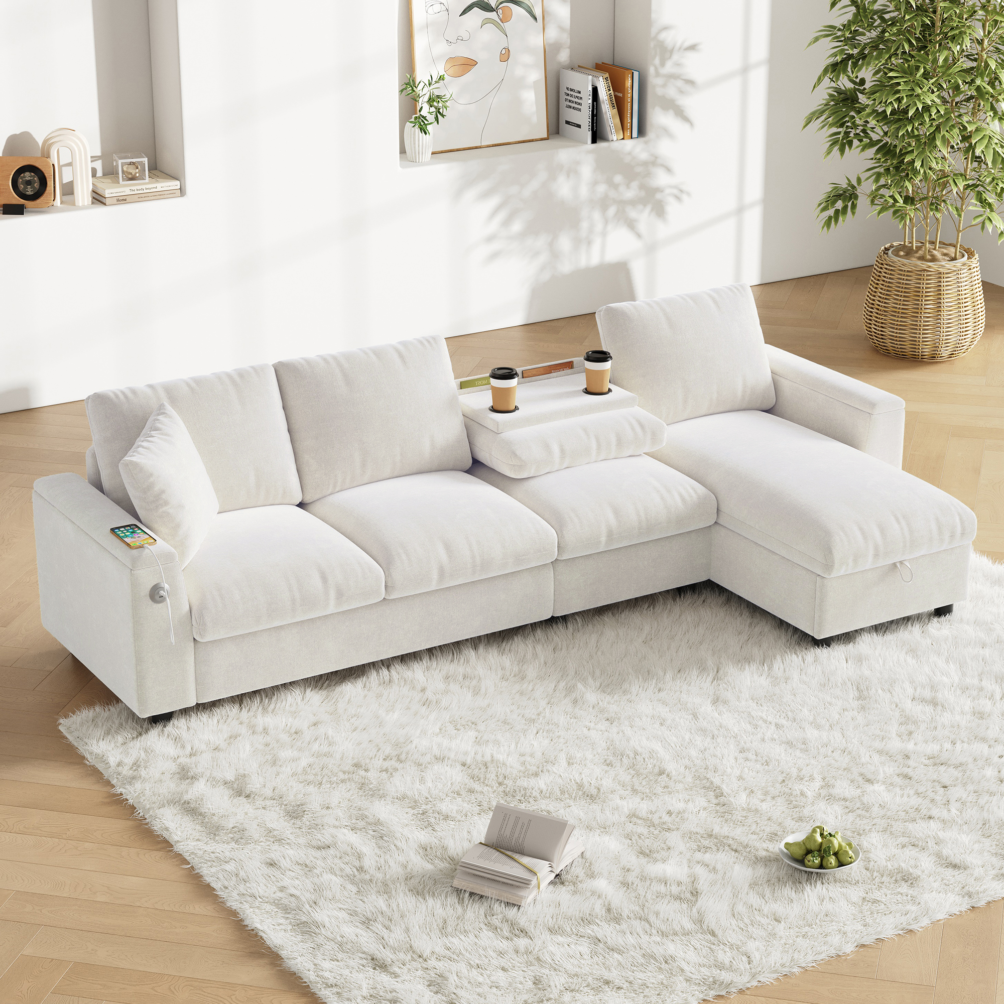 Table rabattable avec deux porte-gobelets