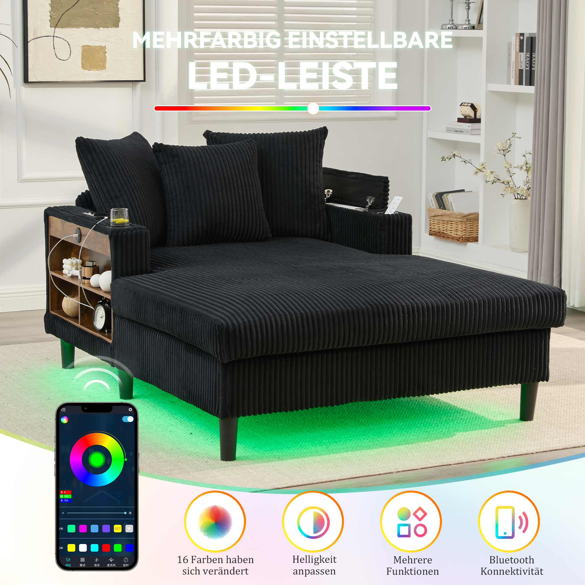 Éclairage LED multicolore intégré