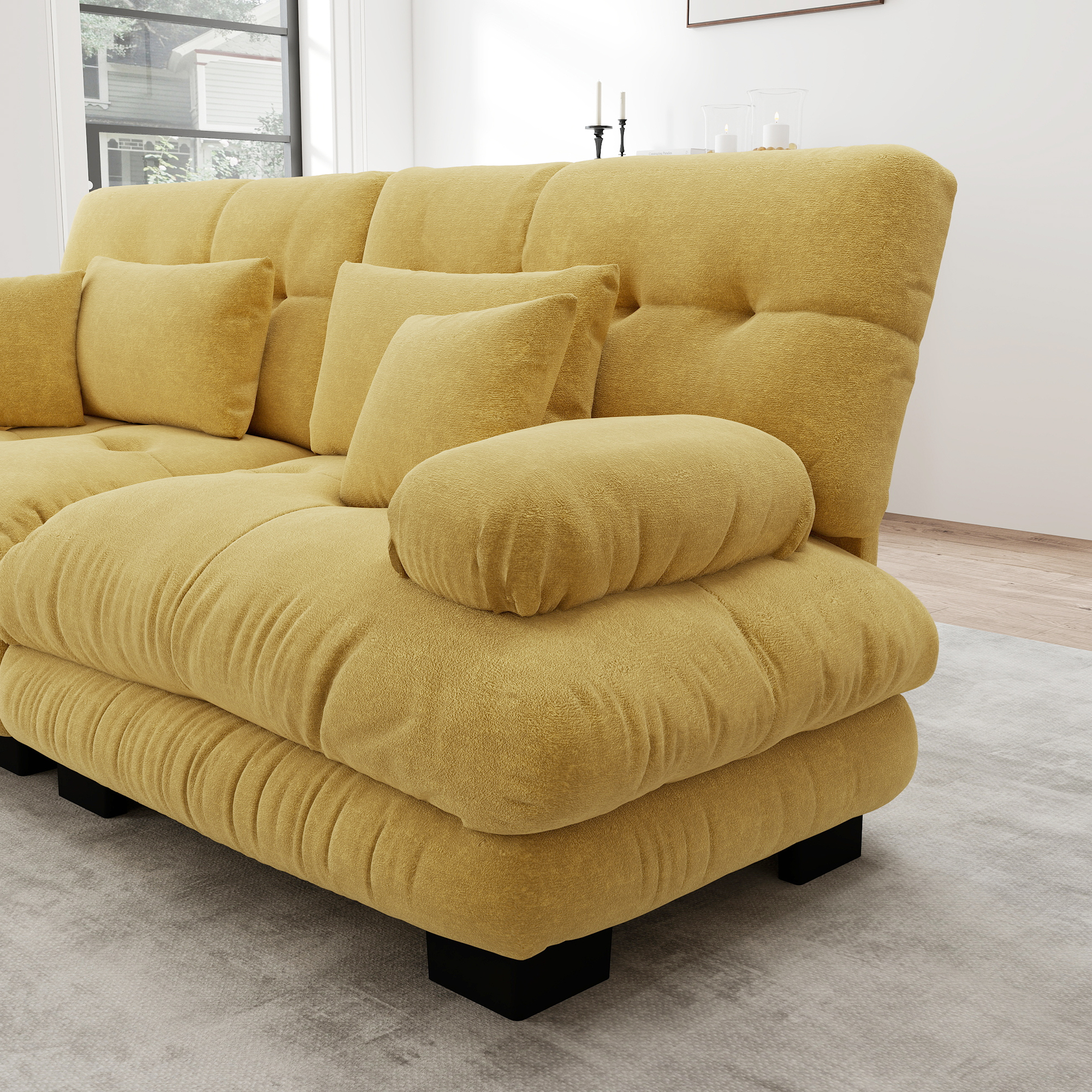 Tissu Chenille Doux & Accoudoirs Ergonomiques
