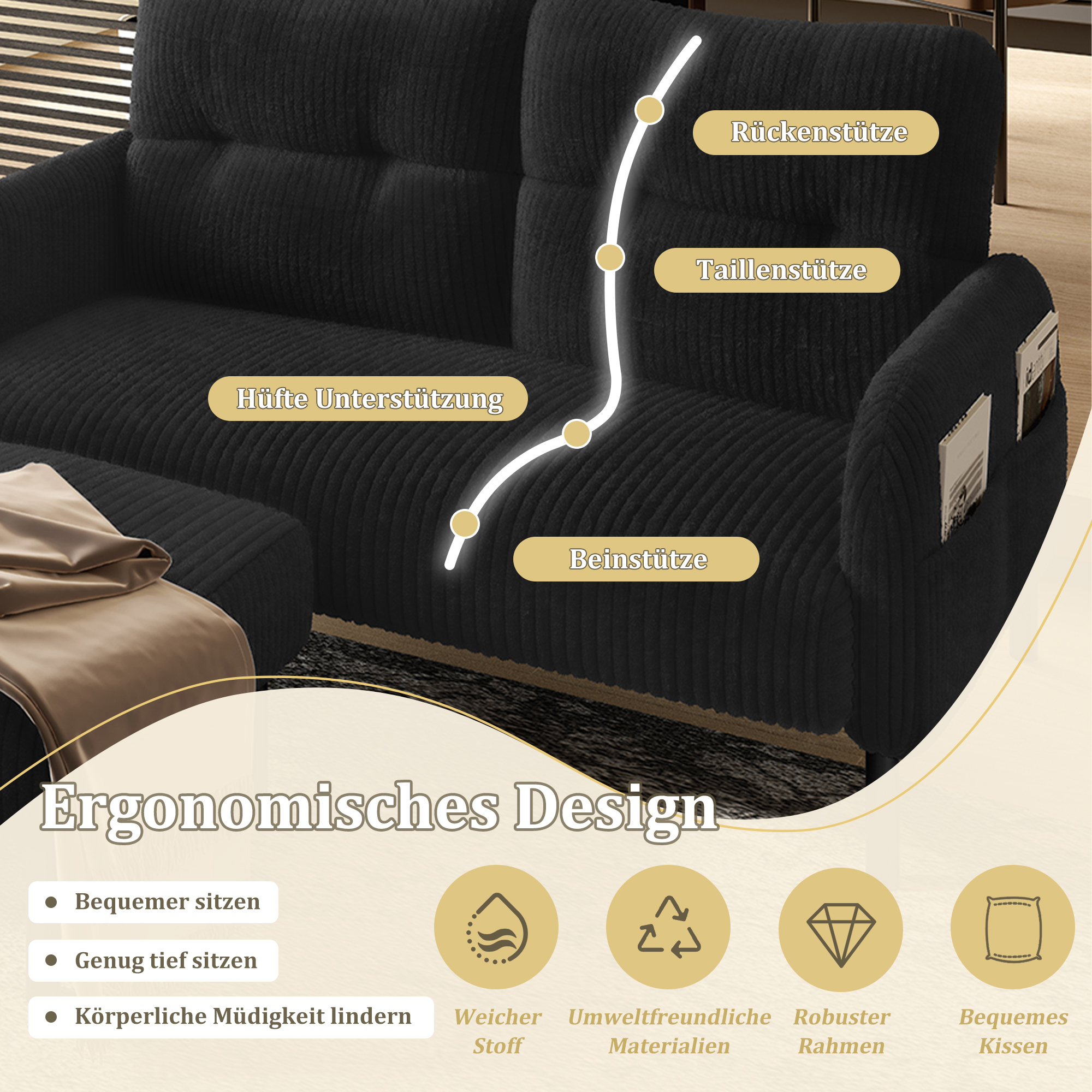 Dossier ergonomique et assise profonde