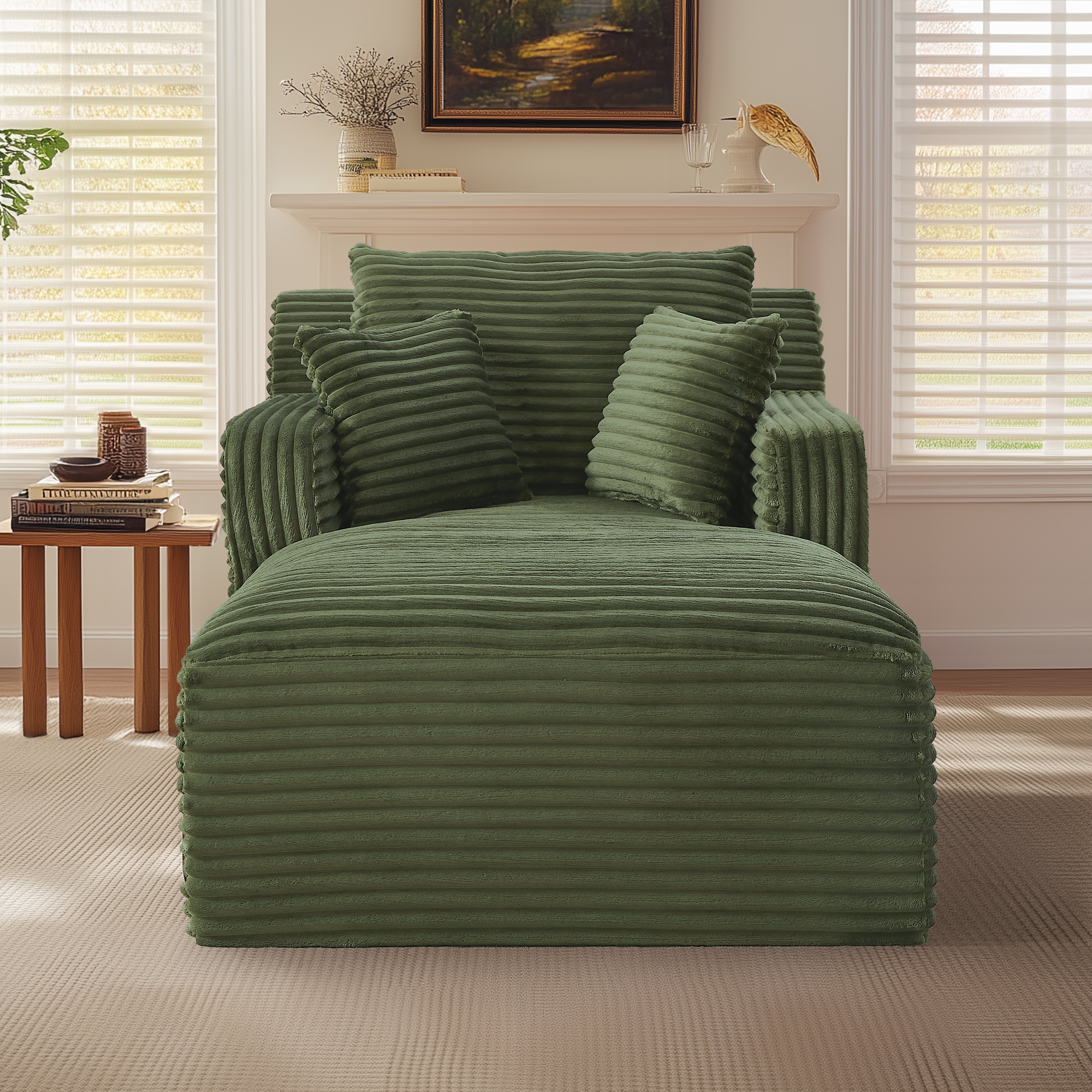 Méridienne Moderne Relax Sans Montage, Fauteuil Confortable à Dossier Haut pour Salon et Bureau, Profondeur de Siège Optimale