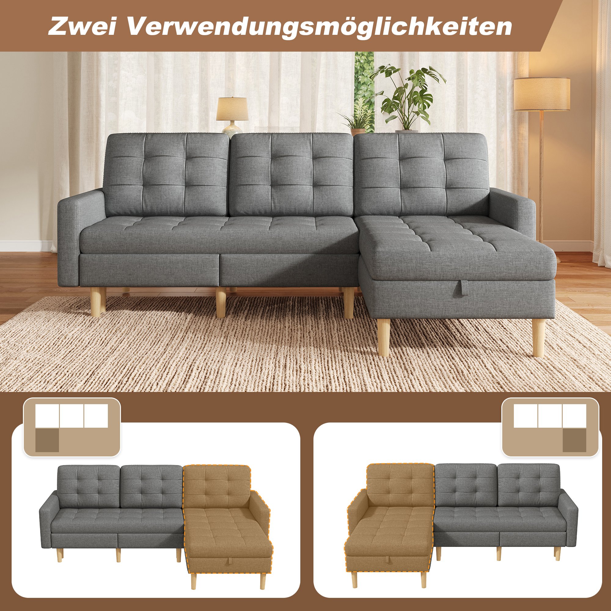 Chaise longue réversible