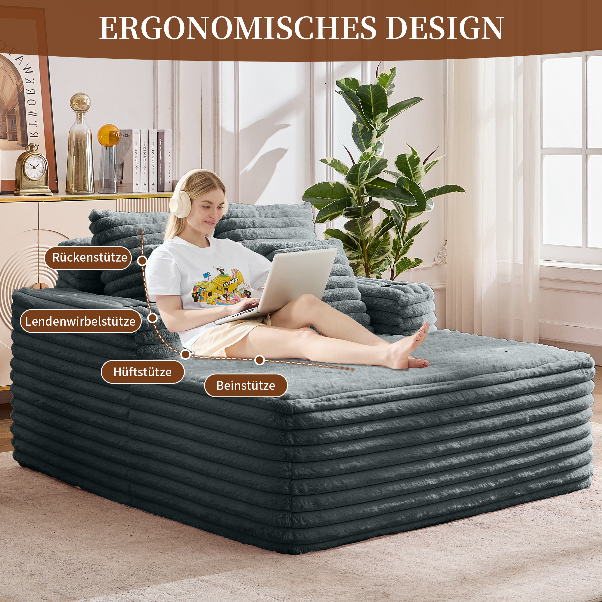 Une assise large pour lire ou se détendre