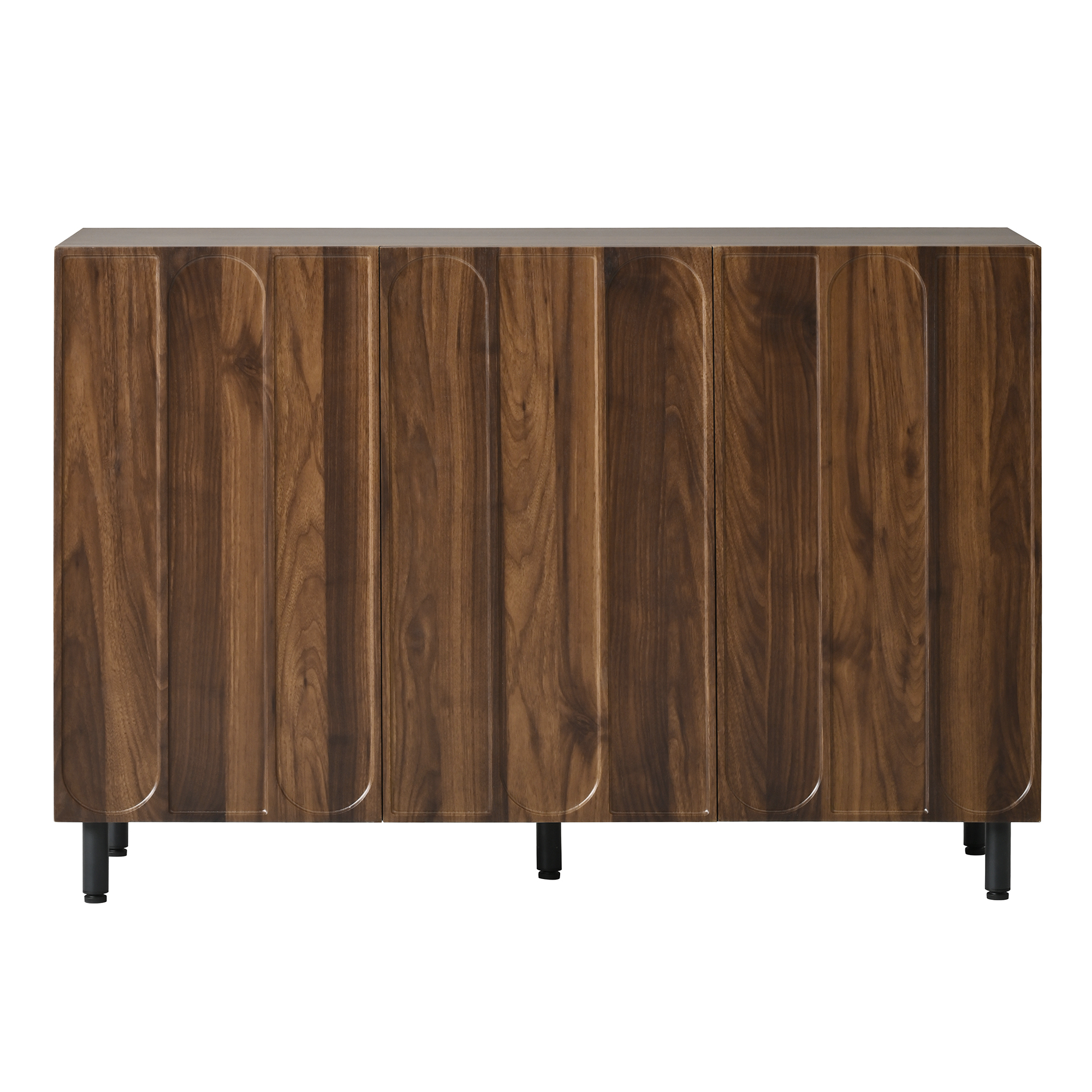 Meuble à chaussures Buffet 3 portes 120x37x80 cm avec étagères réglables et gonds amortis pour rangement entrée