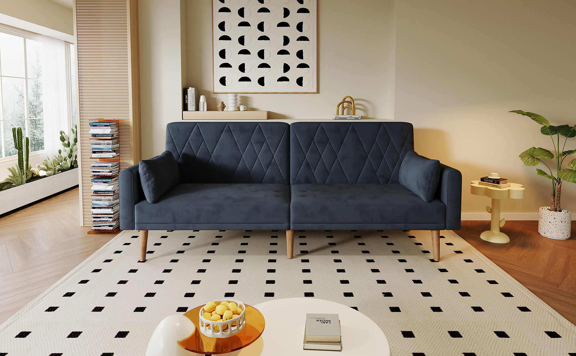 Un lit rembourré pour le salon