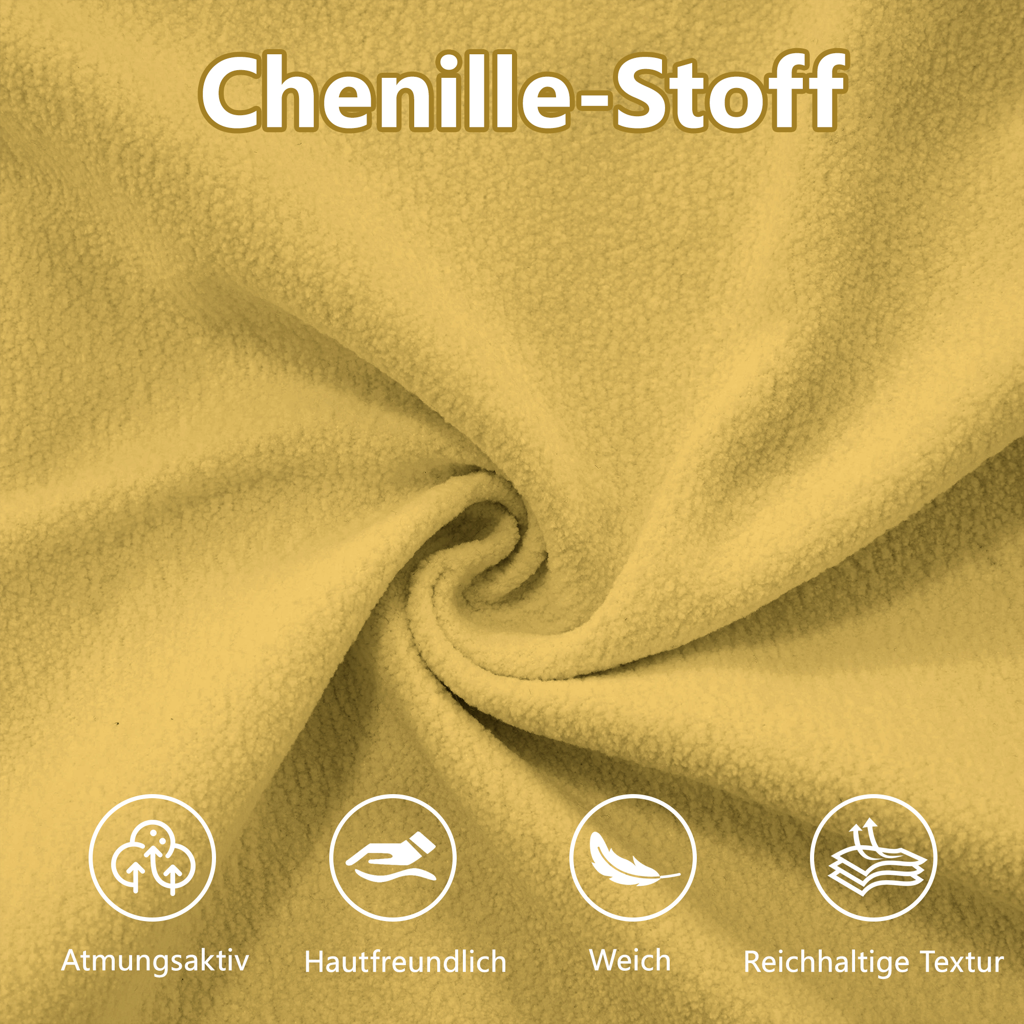 Canapé d'angle Modulable en Chenille Jaune, Style Nuage Profond avec Ottomans, Salon Moderne Assemblable Librement