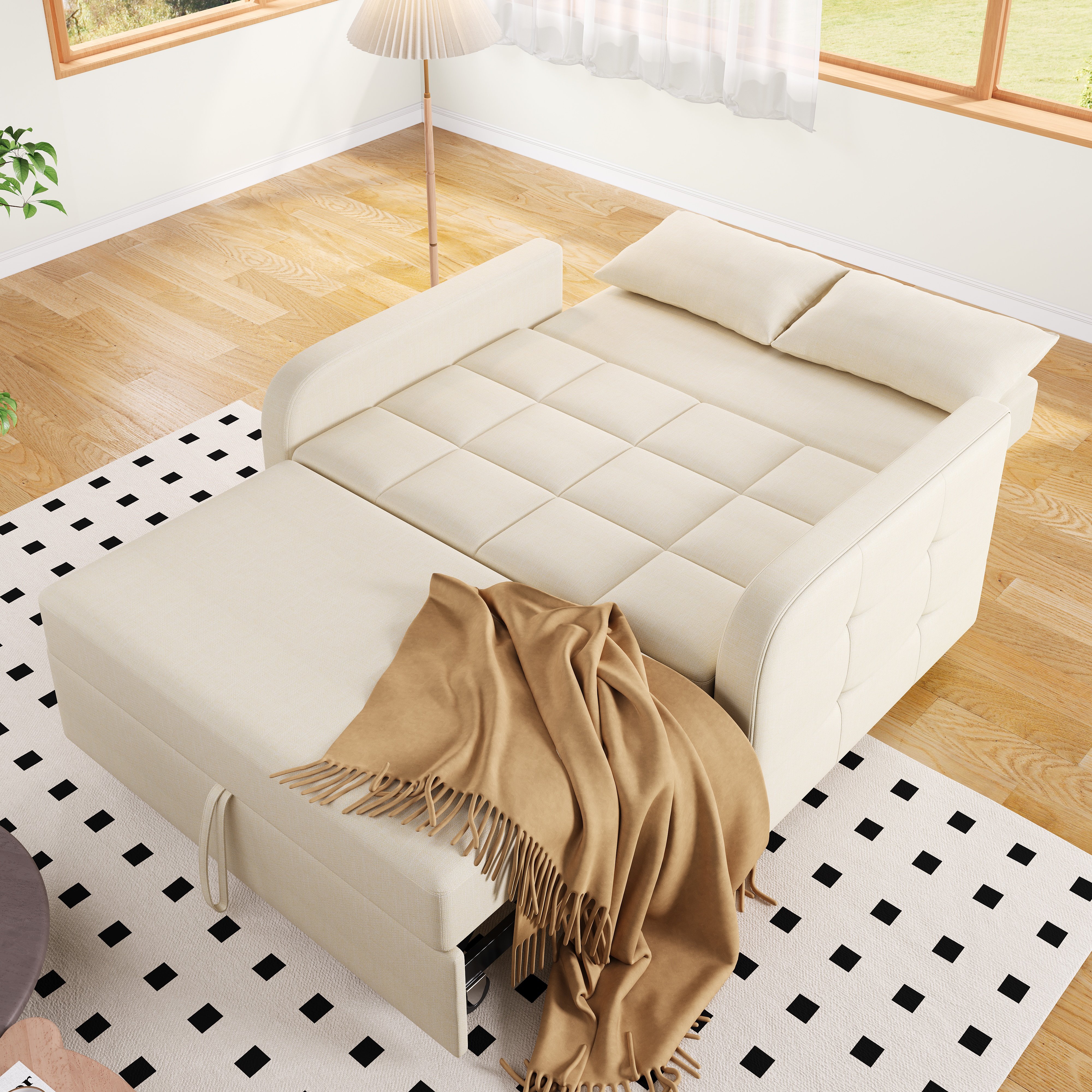 Canapé Convertible Dimensions 127x75x94cm Lit 180x127cm Capacité 130kg Design Droit Idéal Studio Appartement Petit Espace