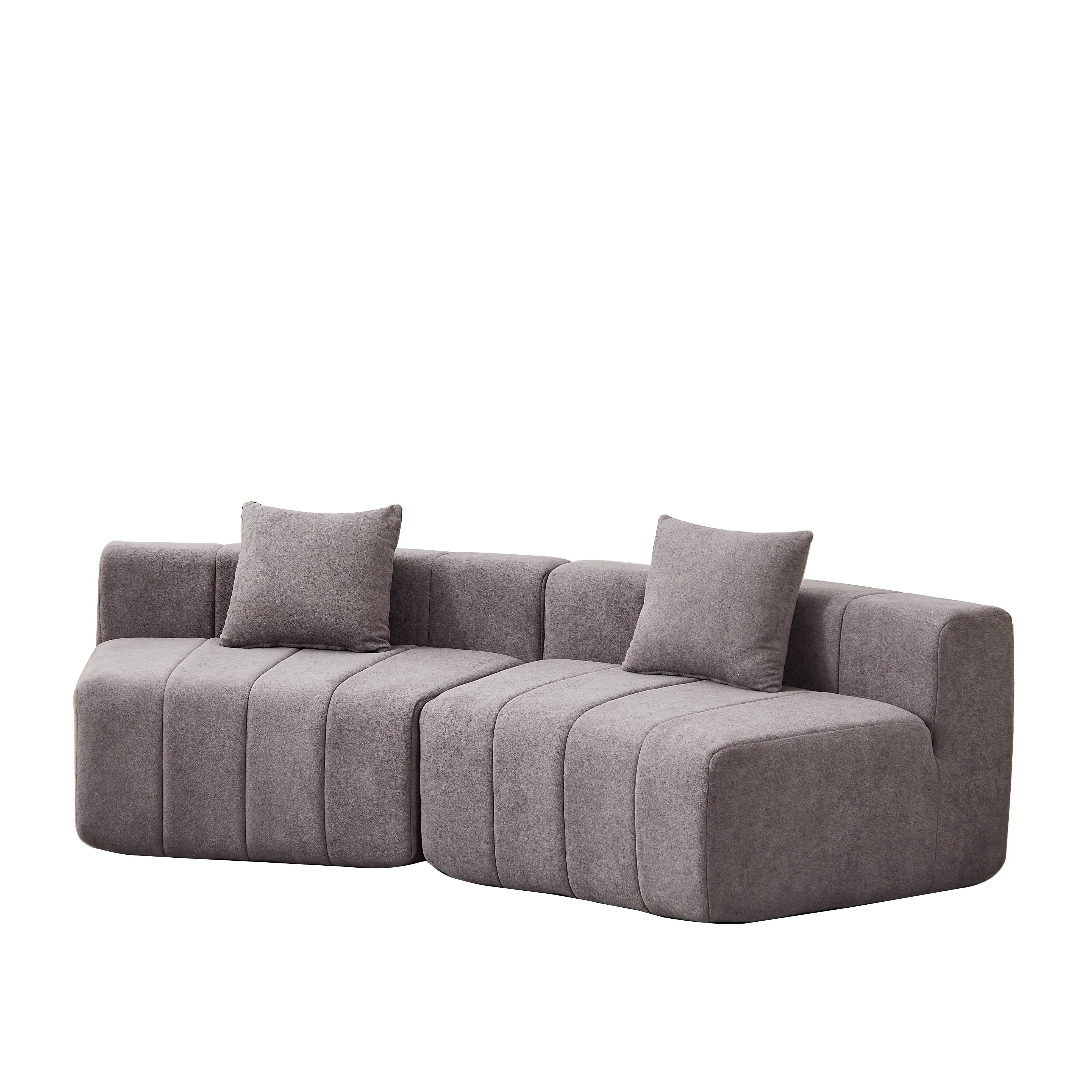 Canapé Modulable 2 Places Environ, Poids 25,9 kg, Forme Courbe Compacte, Livré en 1 Colis, Solution Flexible pour Petits Espaces