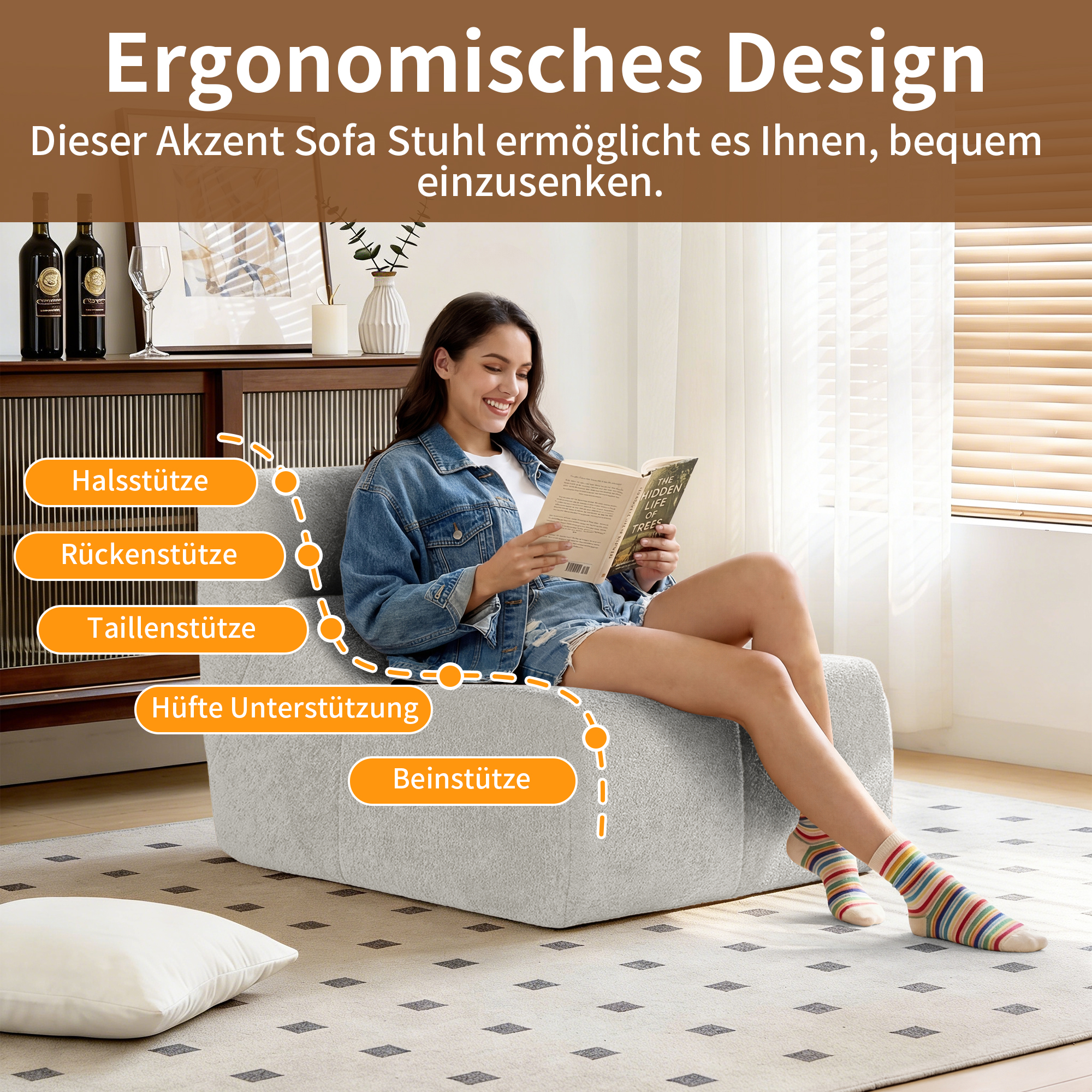 Fauteuil Salon Blanc Velours Respirant Sans Bras Design Moderne Compact Pour Appartement