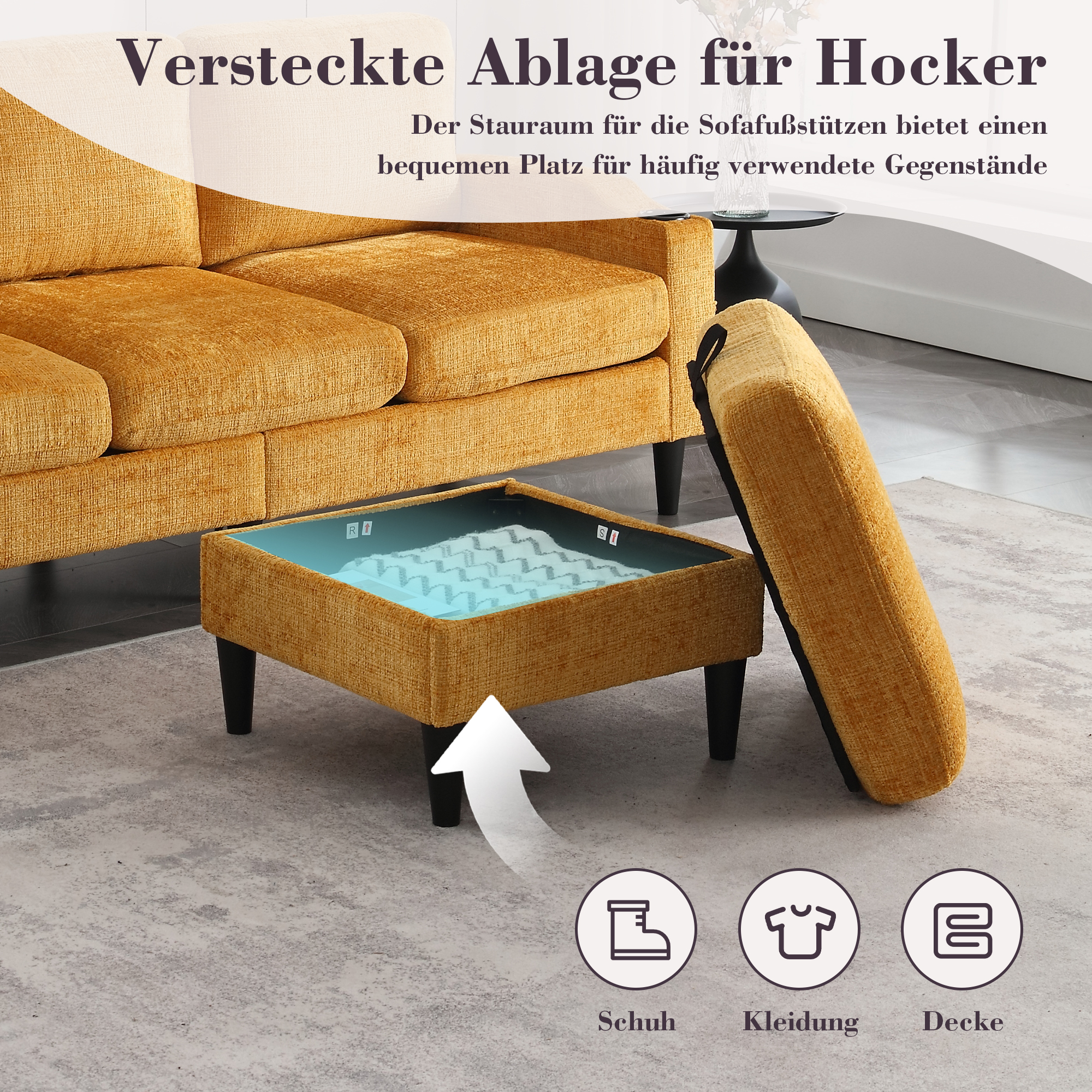 Un hocker avec rangement intégré