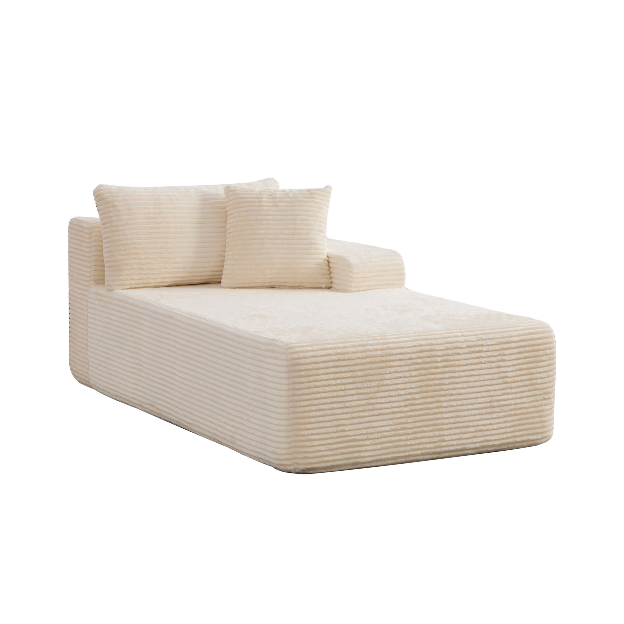 Méridienne Salon Sans Montage Prêt à Poser Immédiatement avec Coussin Inclus et Fond Antidérapant pour Confort Instantané