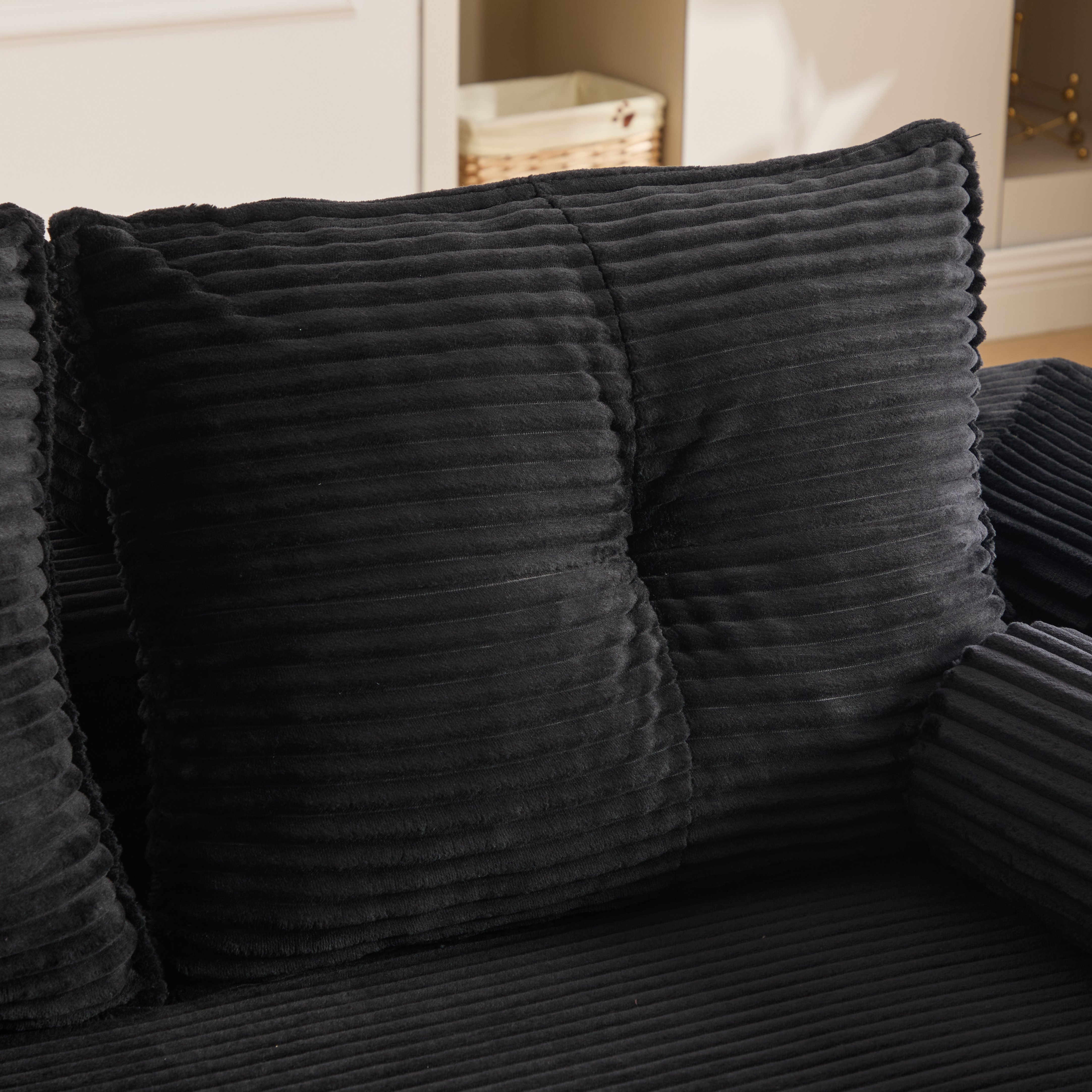 Velours côtelé doux et mousse haute densité