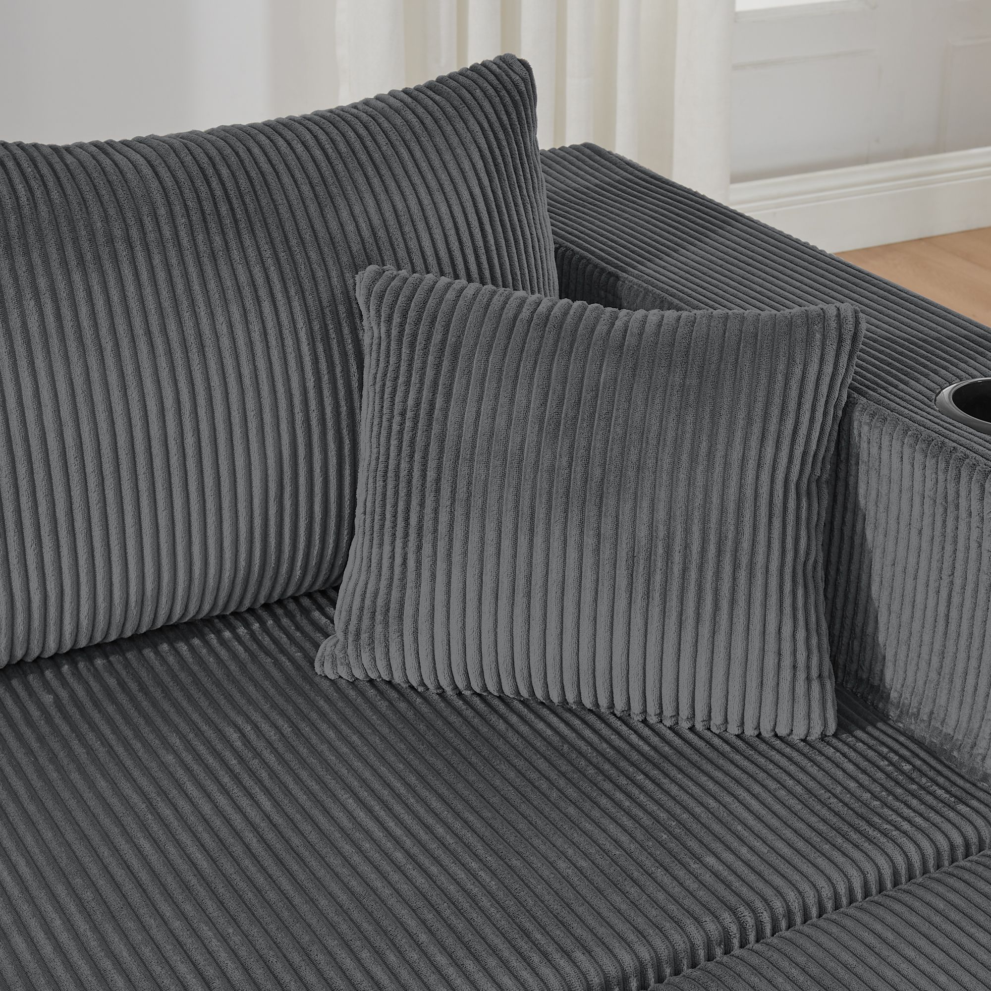 Tissu Côtelé Gris Premium