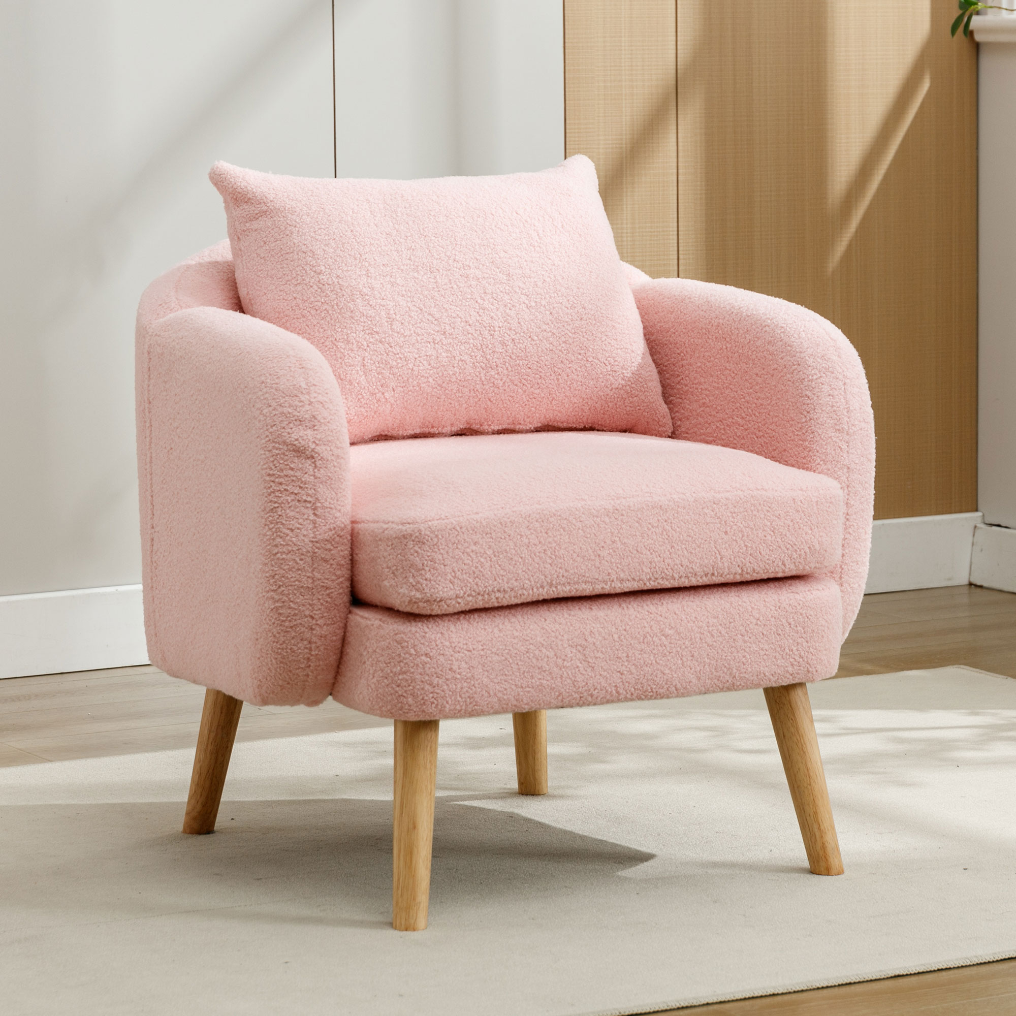 Fauteuil Salon Confortable avec Grand Coussin de Dos, Assise Épaisse 14cm pour Détente et Soutien Lombaire