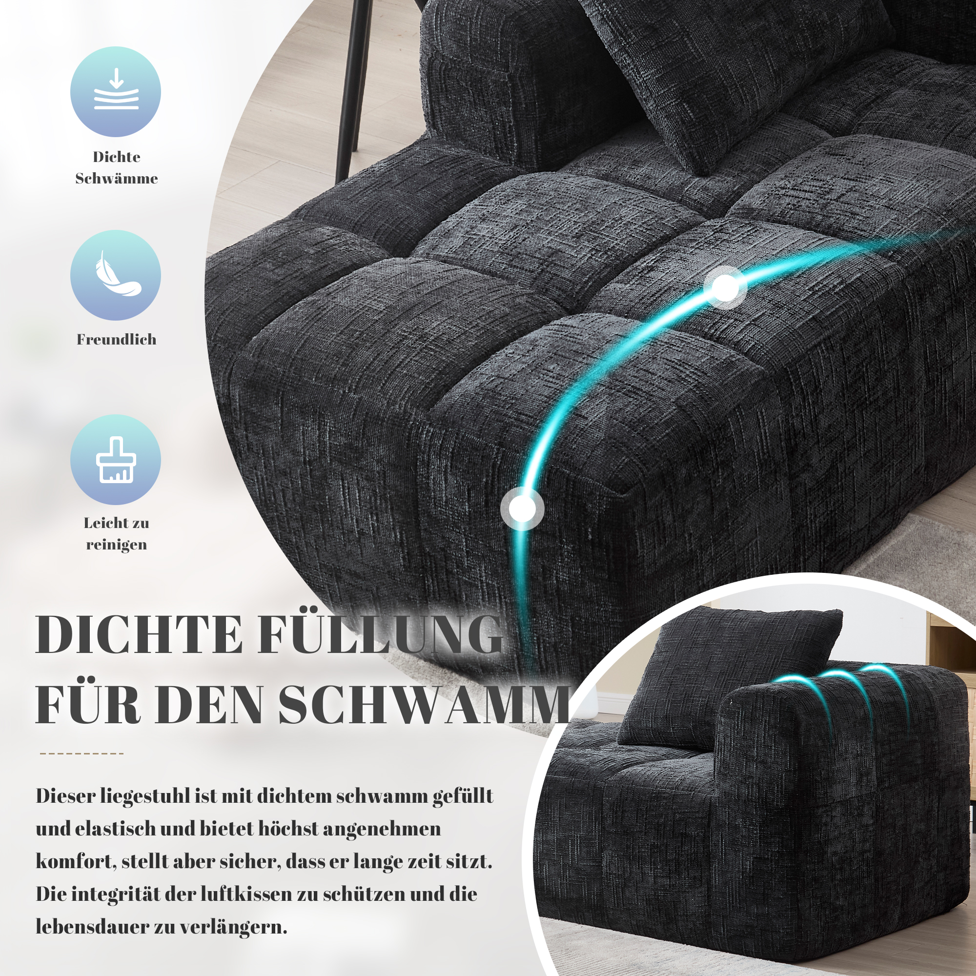 Chenille douce et retour rapide