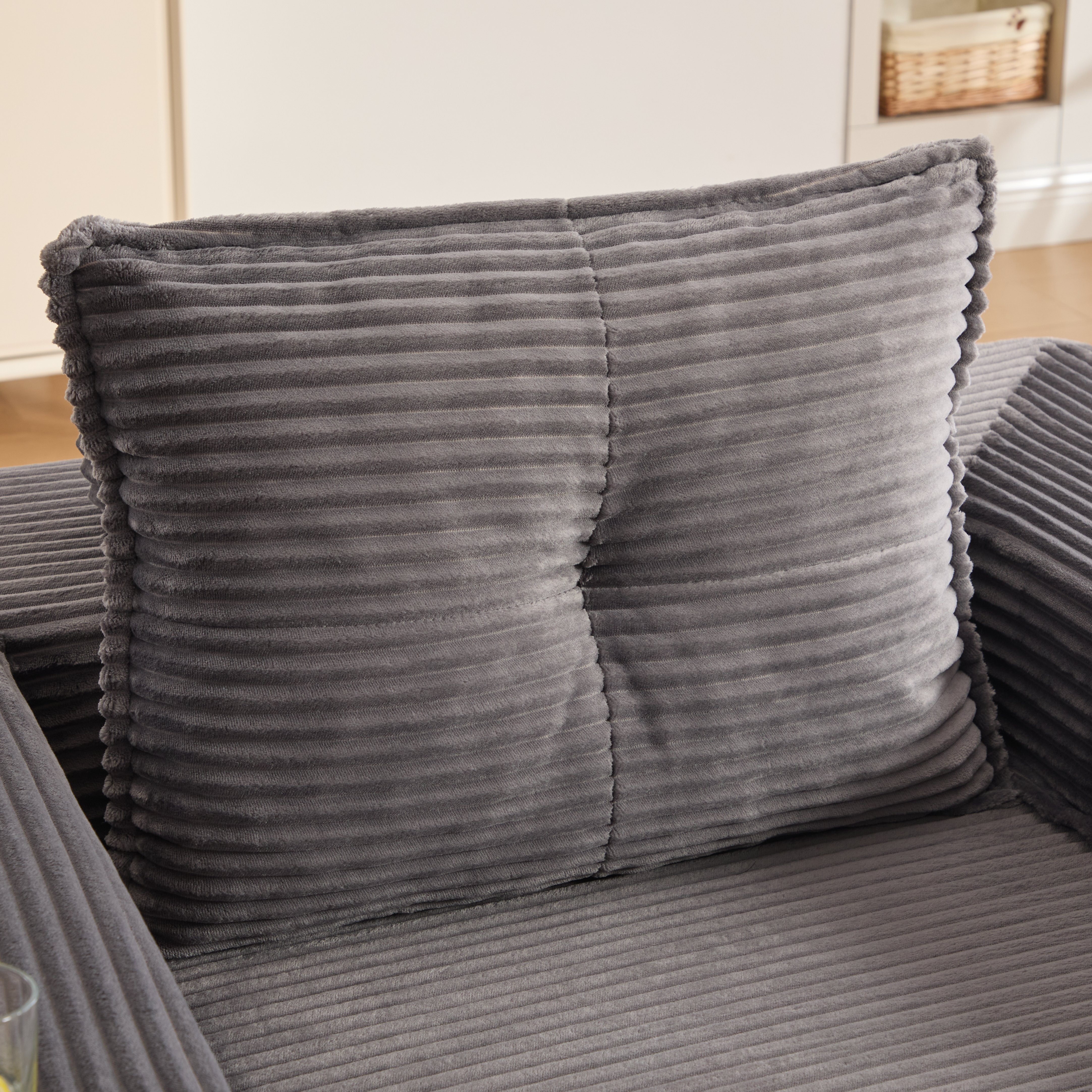 Velours côtelé et coussins à mémoire de forme