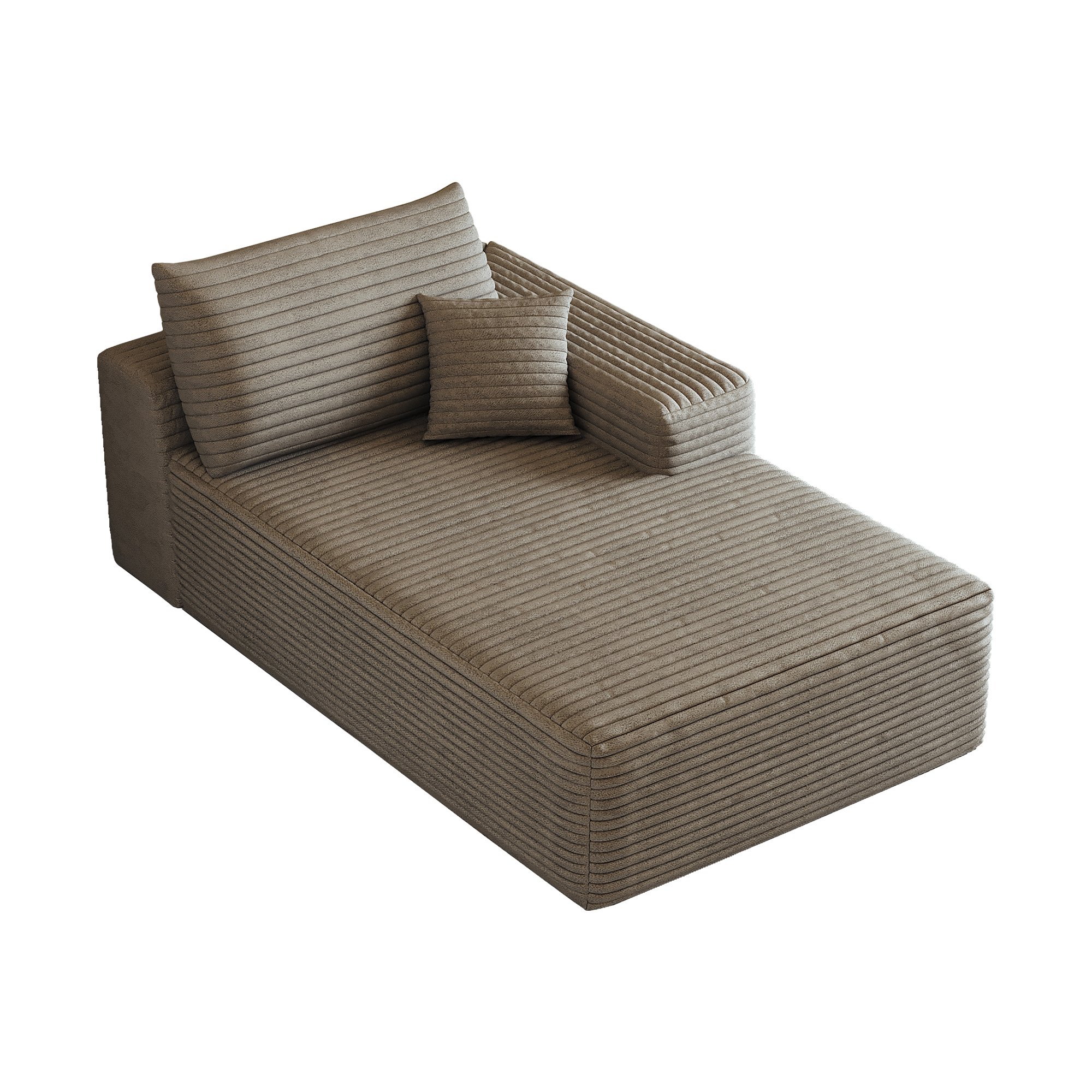 Canapé droit Camel 175x95x83 cm en tissu velours côtelé, structure modulaire sans montage, confort nuageux pour salon moderne et chambre.