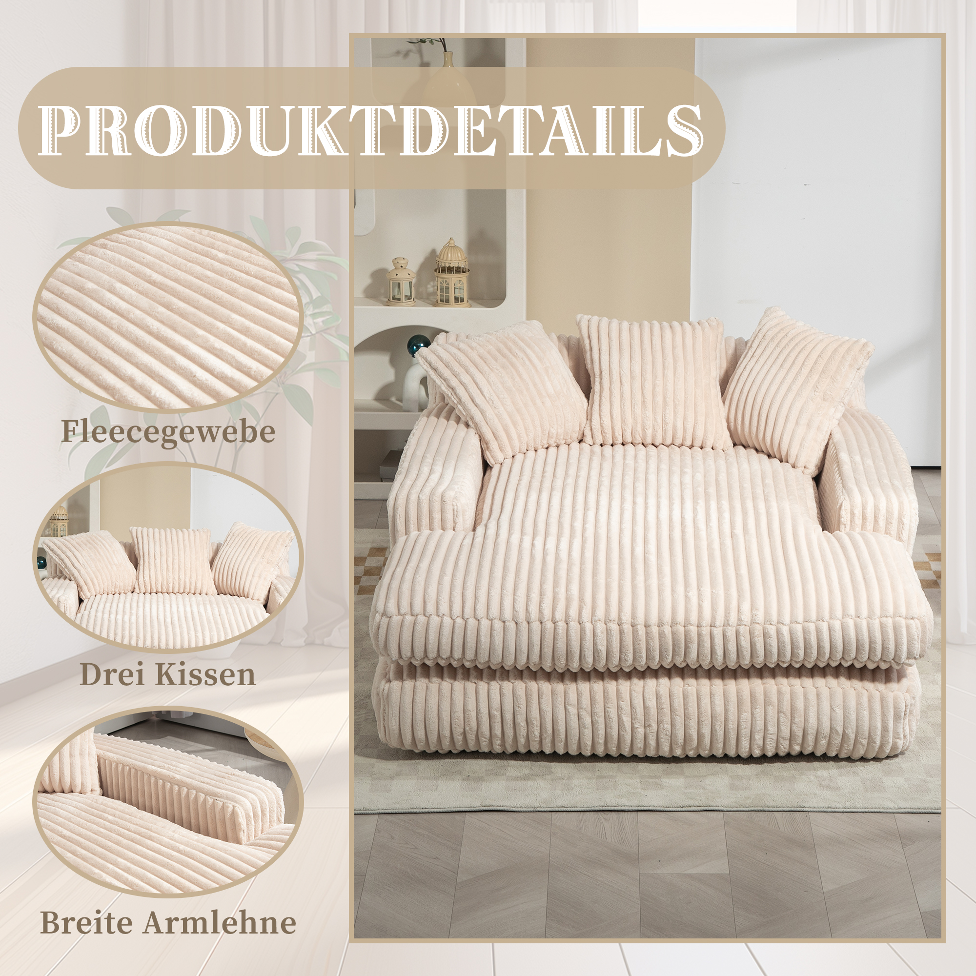 Trois coussins pour un meilleur confort d'appoint