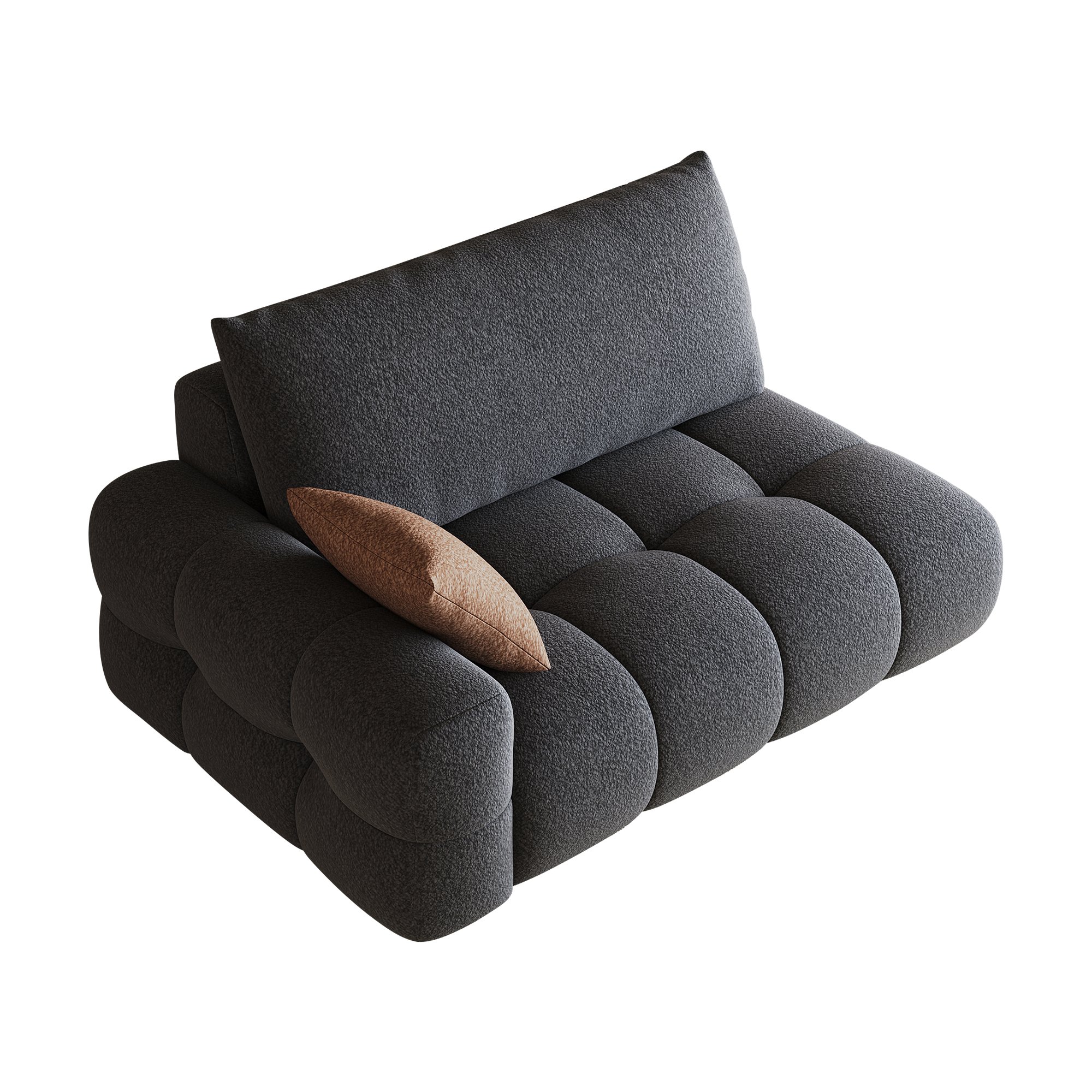 Canapé 2 places prêt à l'emploi sans outils, assise moelleuse haute élasticité, structure compacte idéale pour petits espaces