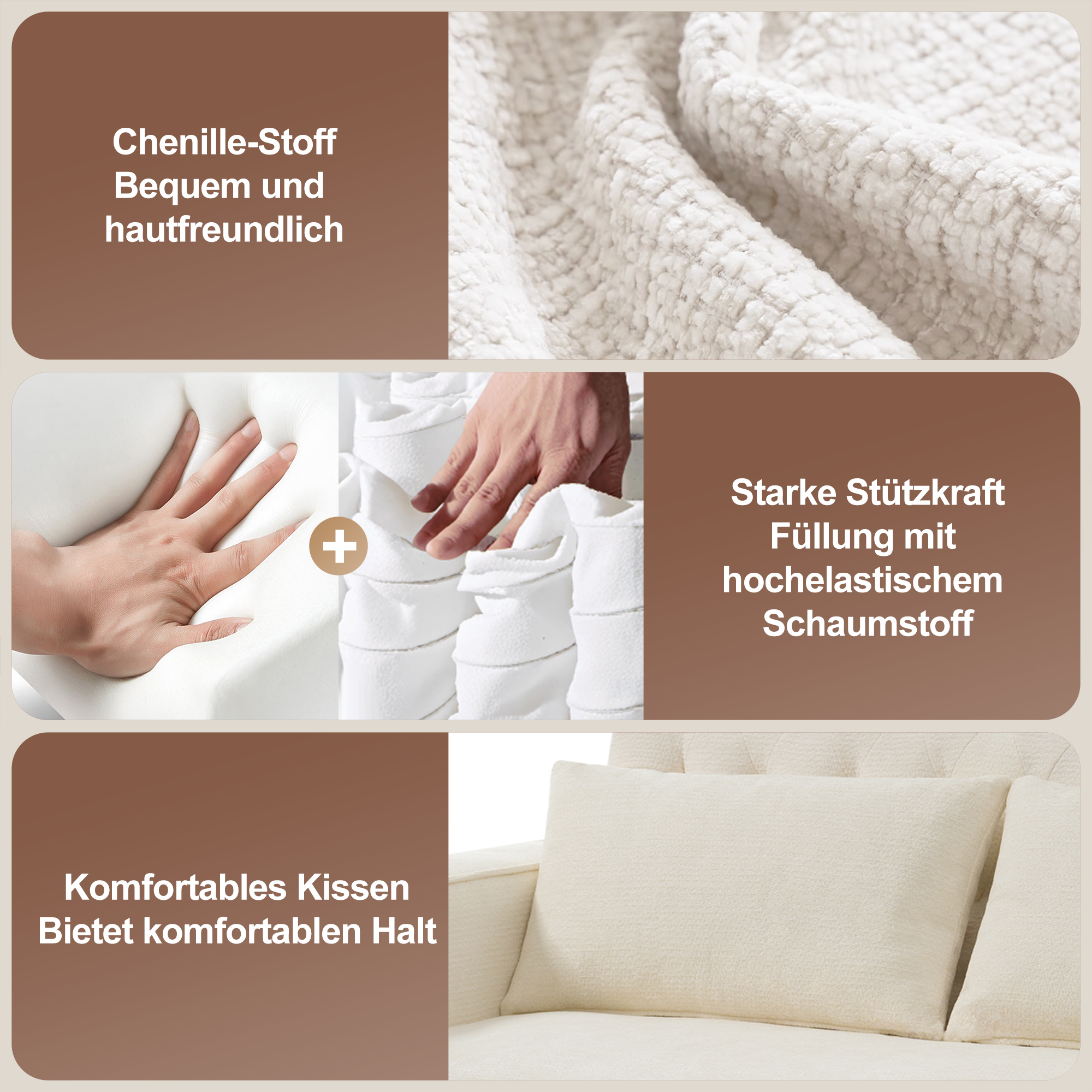 Tissu chenille et confort d'assise