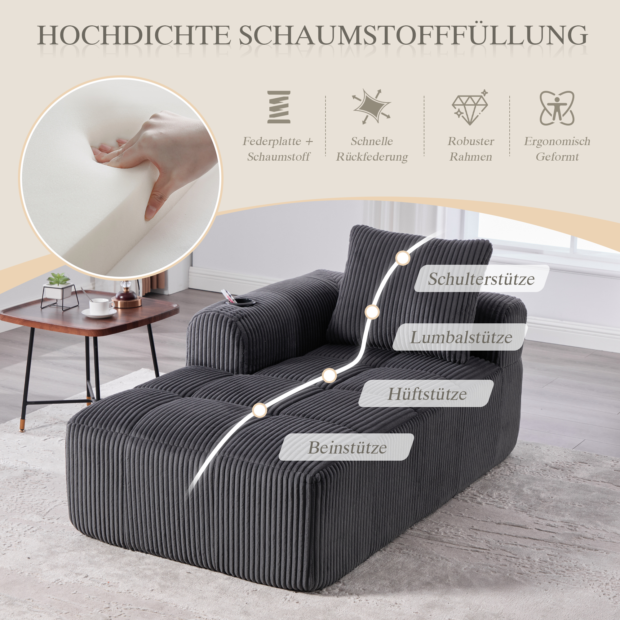 Mousse haute densité et ressorts intégrés